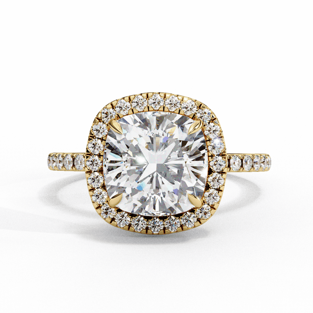 2 Carat Cushion Forever Solitaire Engagement Ring in Moissanite | House of Estara