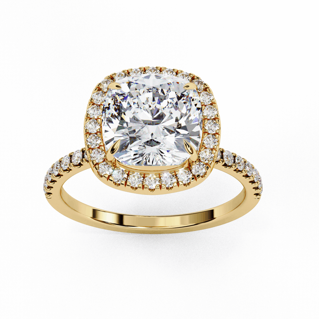2 Carat Cushion Forever Solitaire Engagement Ring in Moissanite | House of Estara
