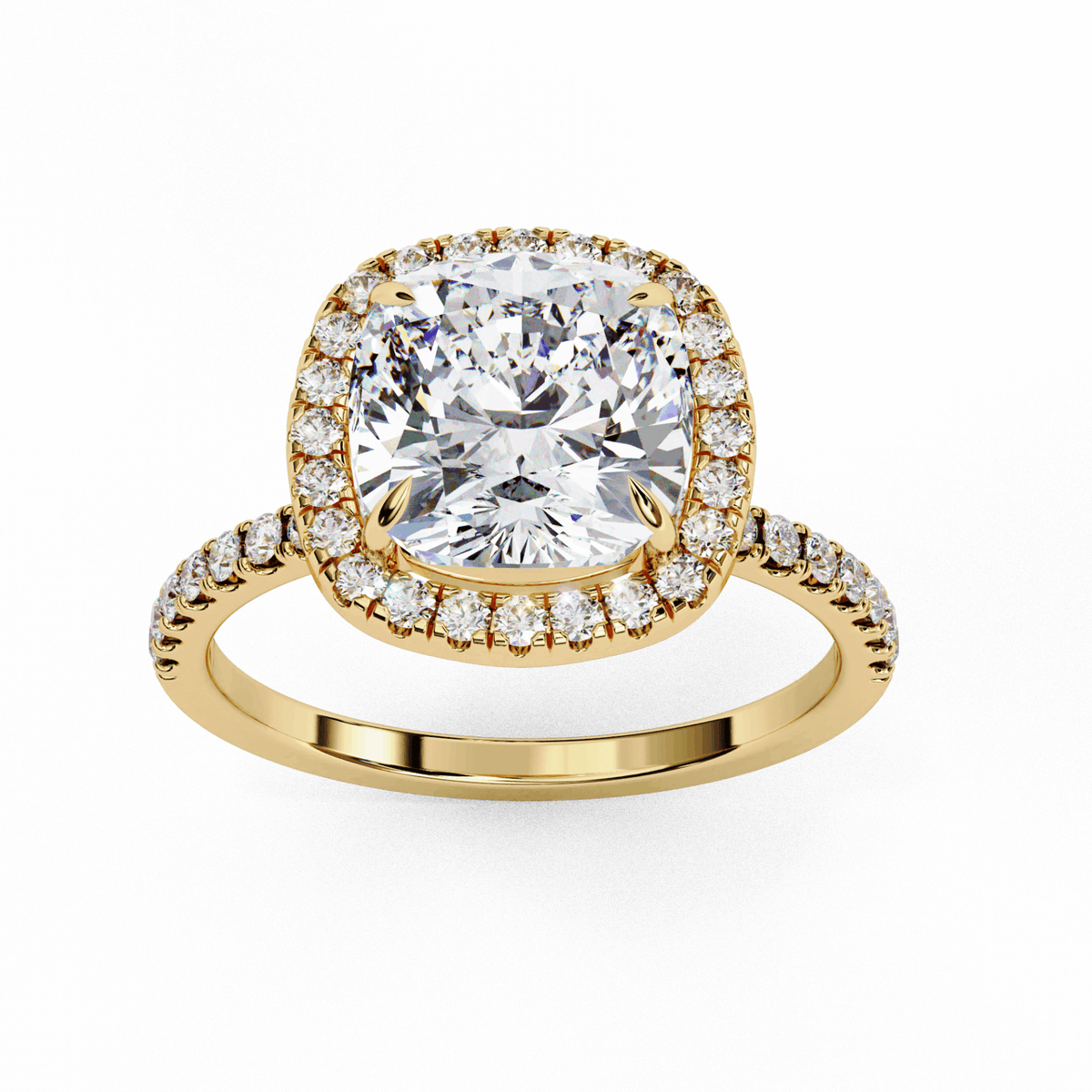 2 Carat Cushion Forever Solitaire Engagement Ring in Moissanite | House of Estara
