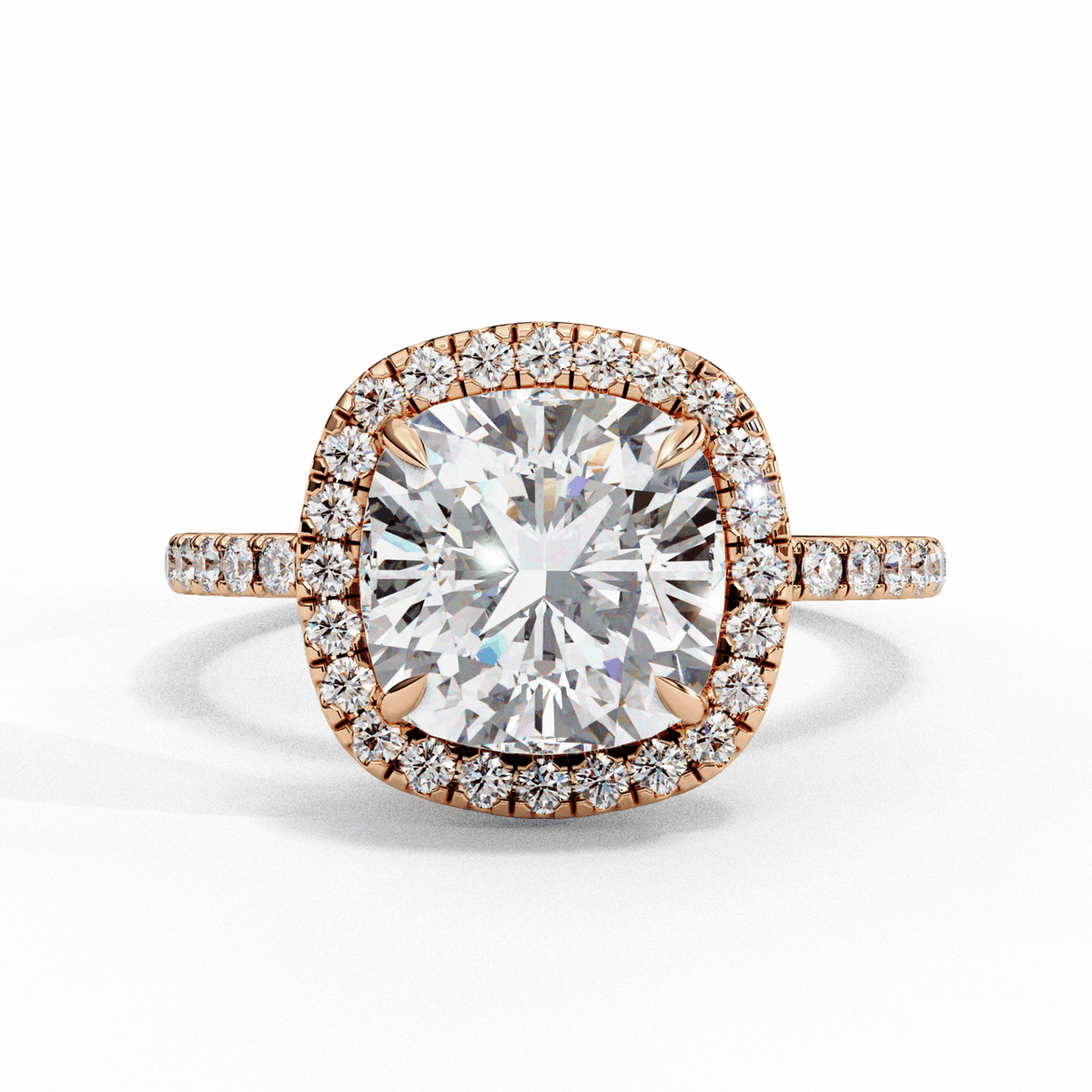2 Carat Cushion Forever Solitaire Engagement Ring in Moissanite | House of Estara
