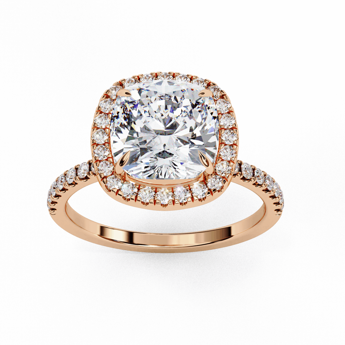 2 Carat Cushion Forever Solitaire Engagement Ring in Moissanite | House of Estara