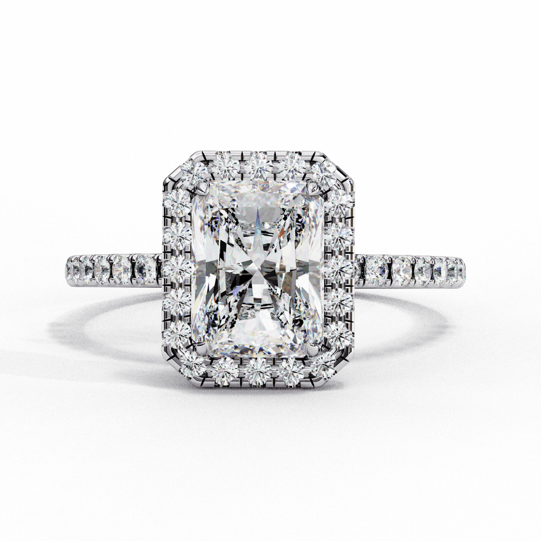 2.25 Carat Radiant Forever Solitaire Engagement Ring in Moissanite | House of Estara