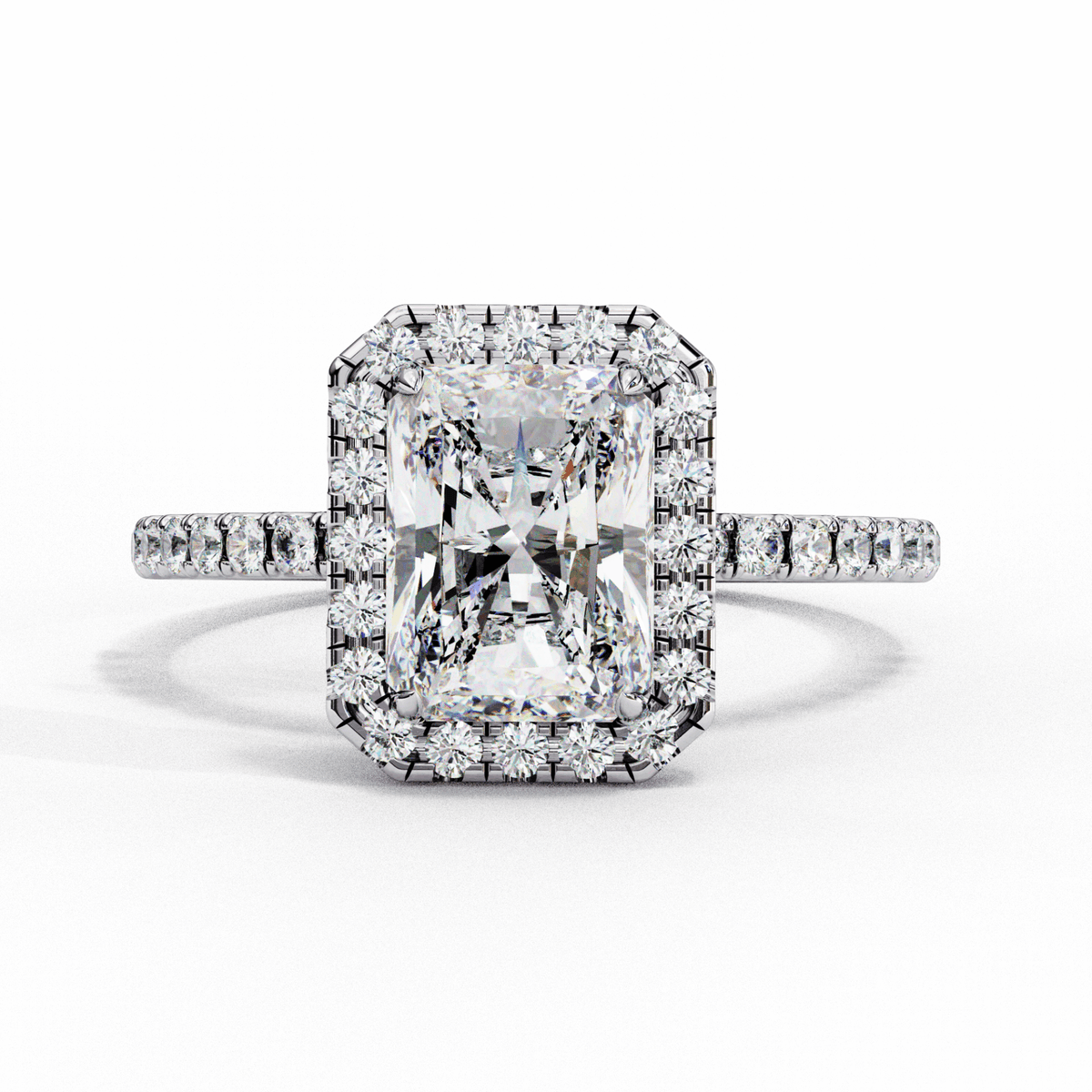 2.25 Carat Radiant Forever Solitaire Engagement Ring in Moissanite | House of Estara