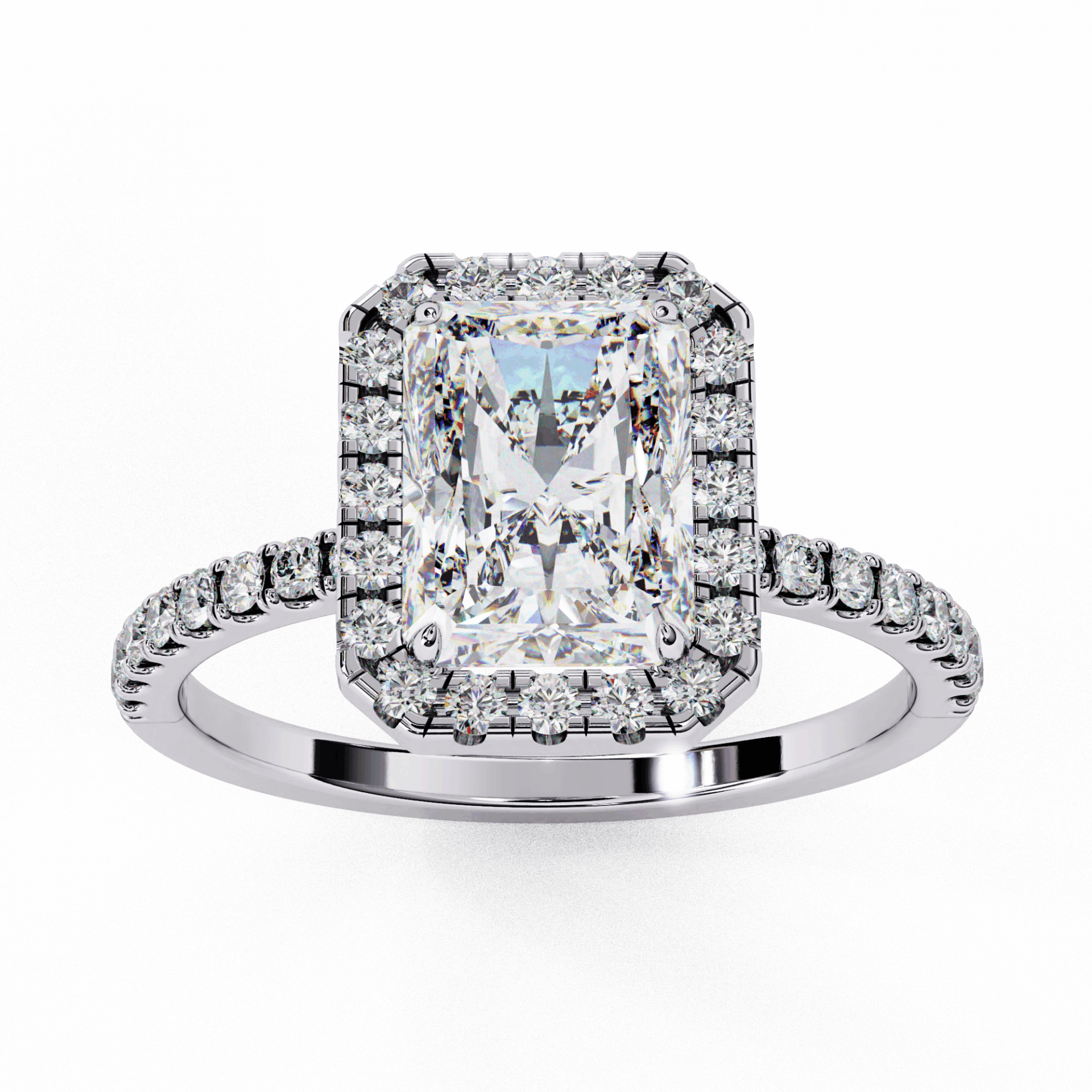 2.25 Carat Radiant Forever Solitaire Engagement Ring in Moissanite | House of Estara