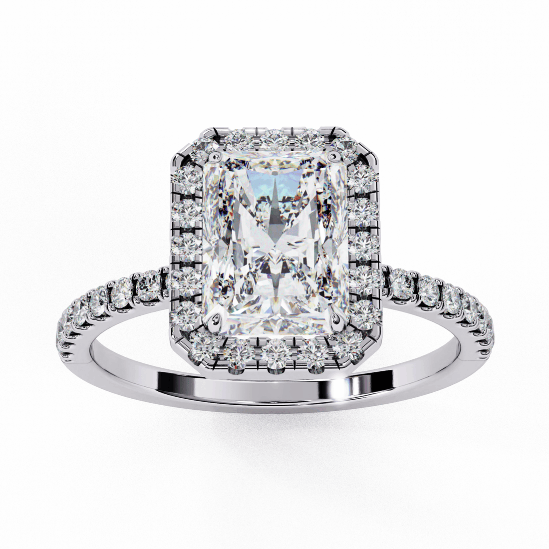 2.25 Carat Radiant Forever Solitaire Engagement Ring in Moissanite | House of Estara