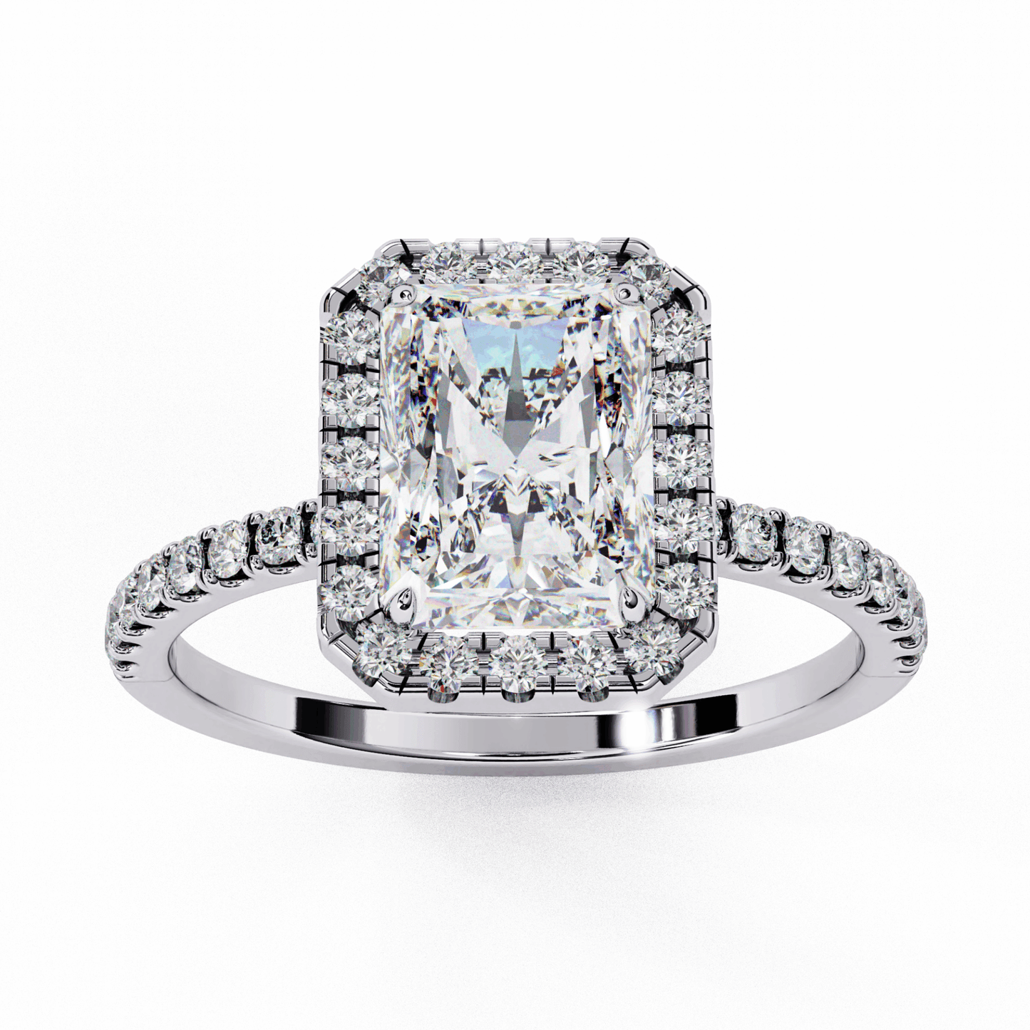 2.25 Carat Radiant Forever Solitaire Engagement Ring in Moissanite | House of Estara