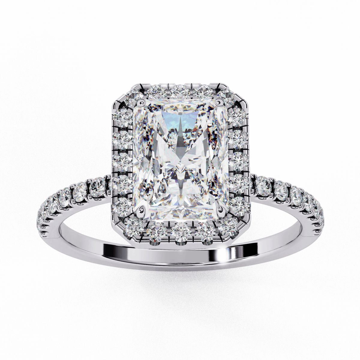 2.25 Carat Radiant Forever Solitaire Engagement Ring in Moissanite | House of Estara