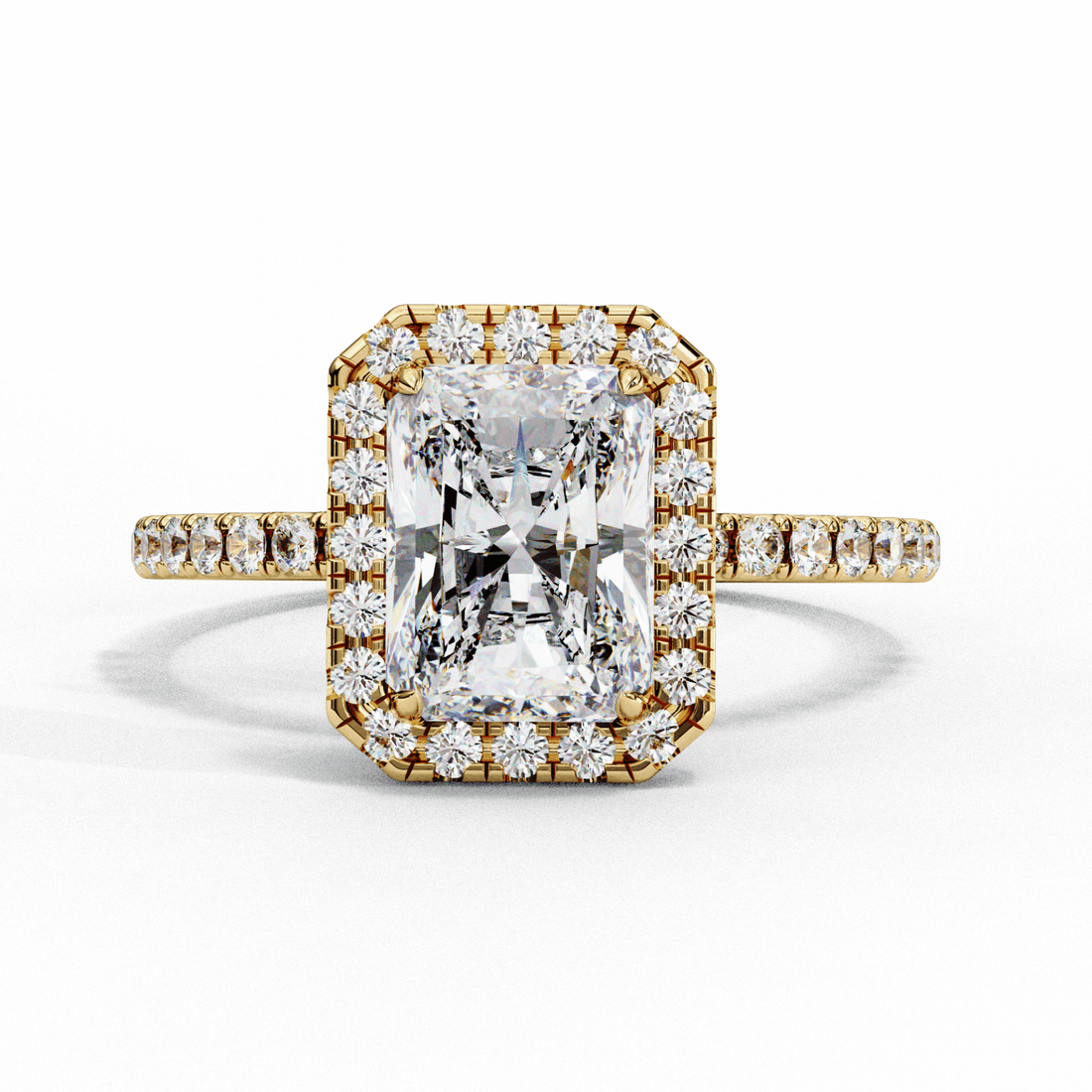 2.25 Carat Radiant Forever Solitaire Engagement Ring in Moissanite | House of Estara