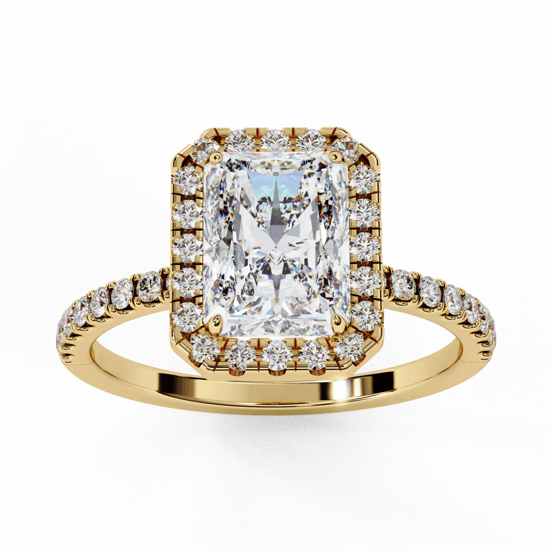 2.25 Carat Radiant Forever Solitaire Engagement Ring in Moissanite | House of Estara