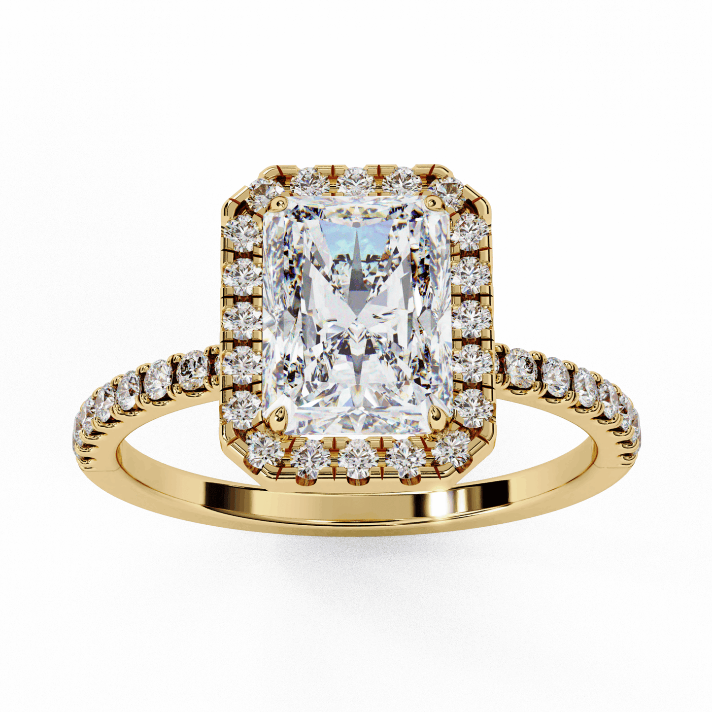 2.25 Carat Radiant Forever Solitaire Engagement Ring in Moissanite | House of Estara