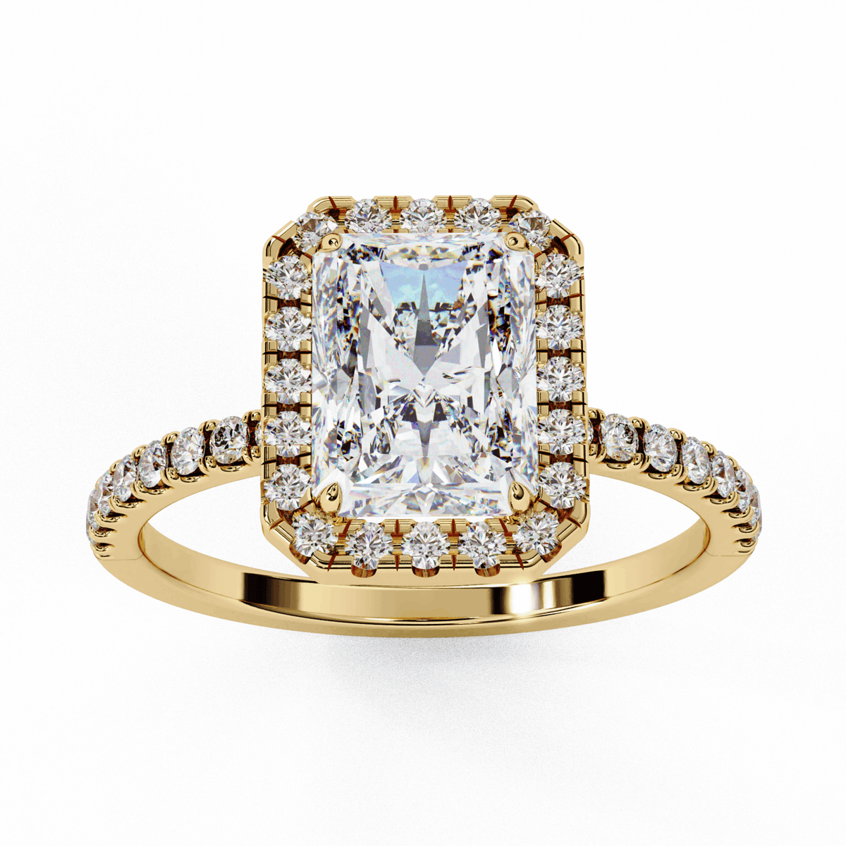 2.25 Carat Radiant Forever Solitaire Engagement Ring in Moissanite | House of Estara