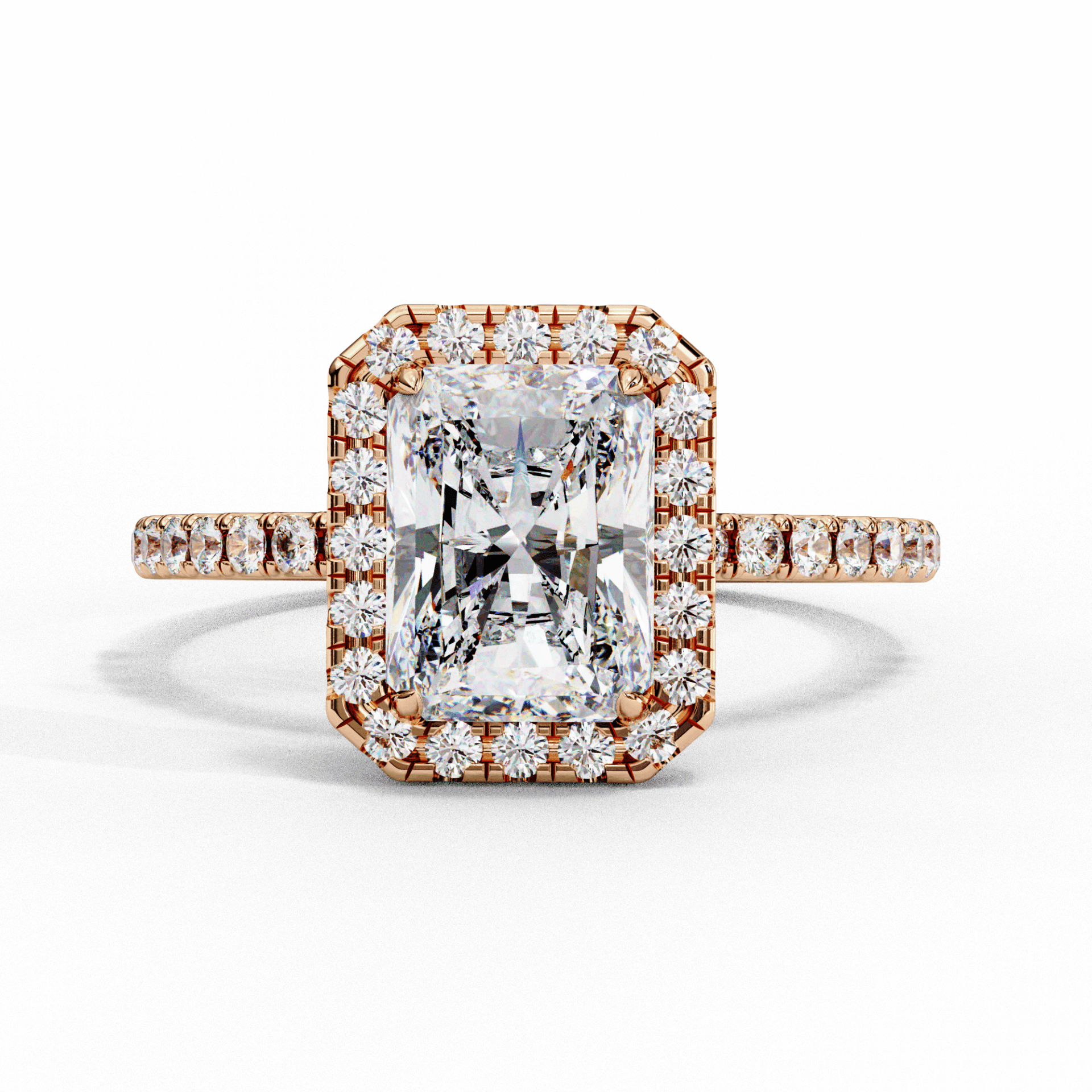 2.25 Carat Radiant Forever Solitaire Engagement Ring in Moissanite | House of Estara