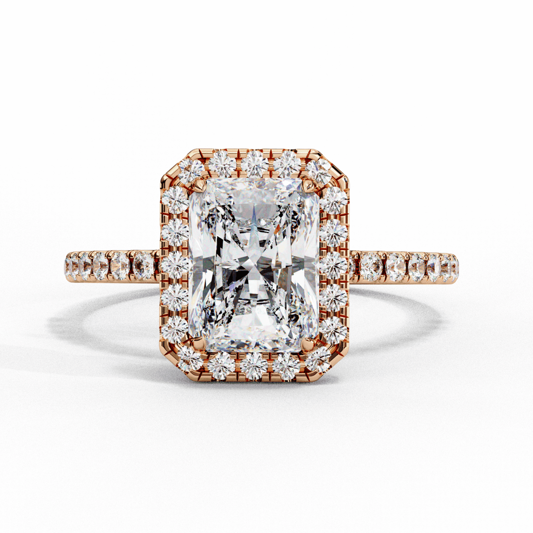 2.25 Carat Radiant Forever Solitaire Engagement Ring in Moissanite | House of Estara