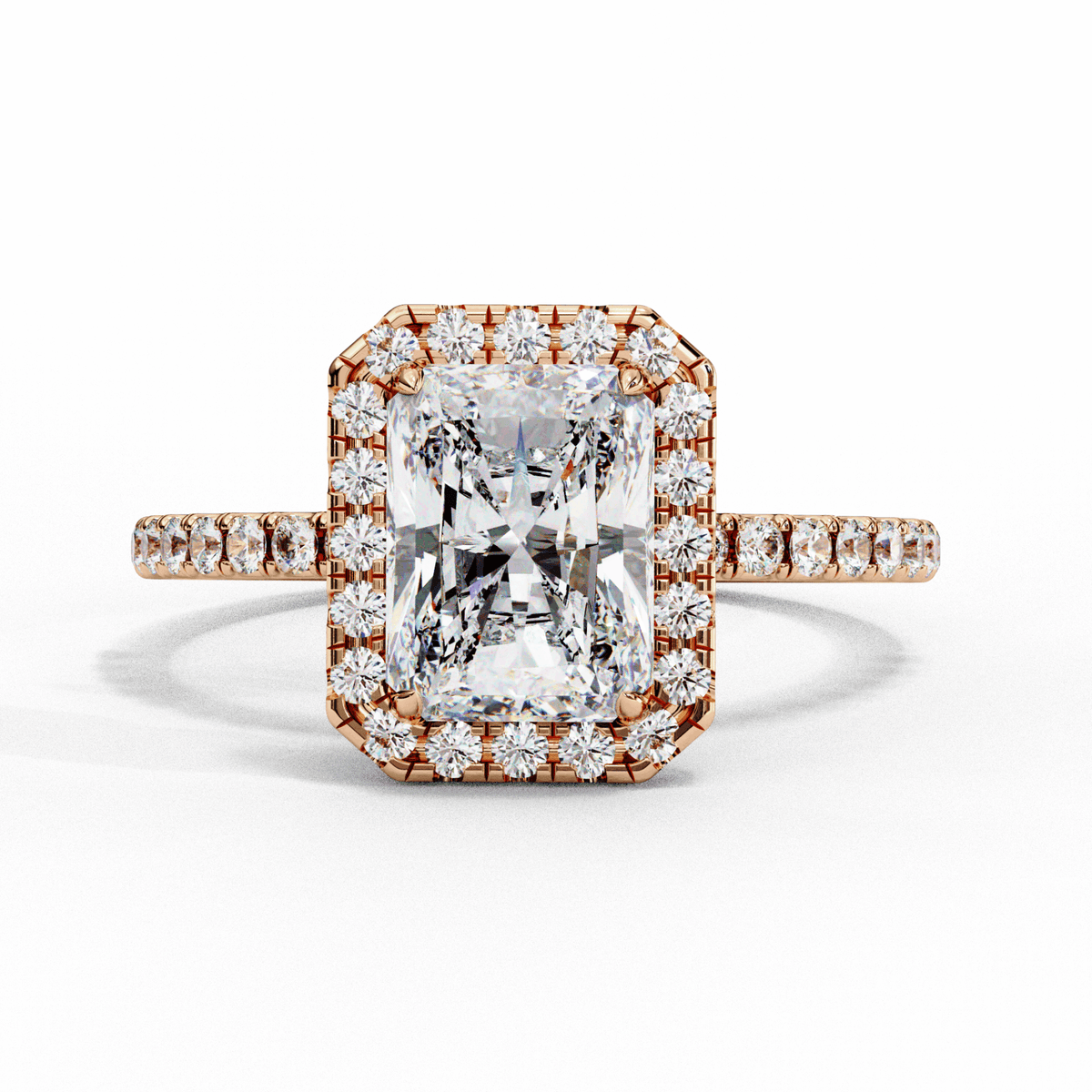 2.25 Carat Radiant Forever Solitaire Engagement Ring in Moissanite | House of Estara