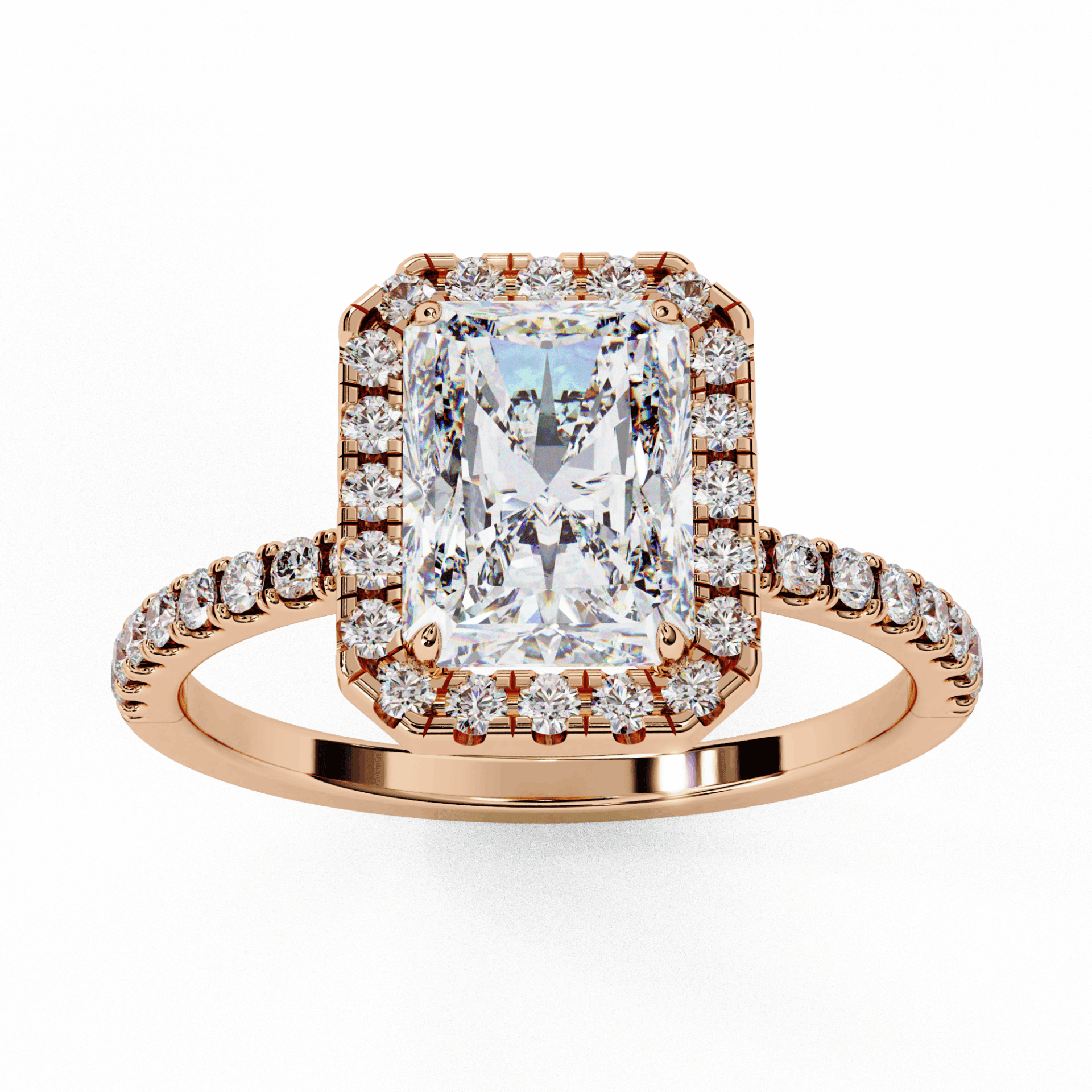 2.25 Carat Radiant Forever Solitaire Engagement Ring in Moissanite | House of Estara