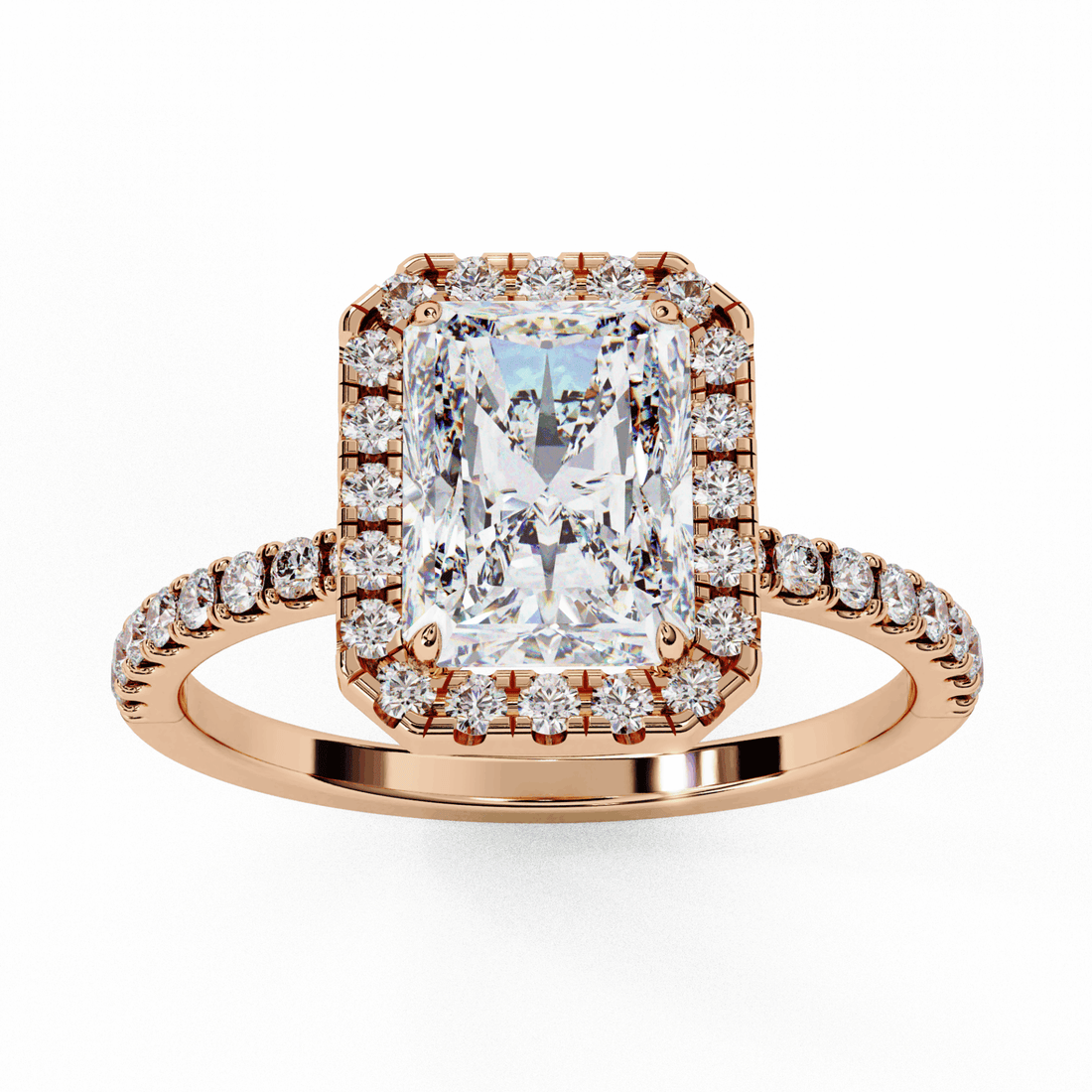 2.25 Carat Radiant Forever Solitaire Engagement Ring in Moissanite | House of Estara