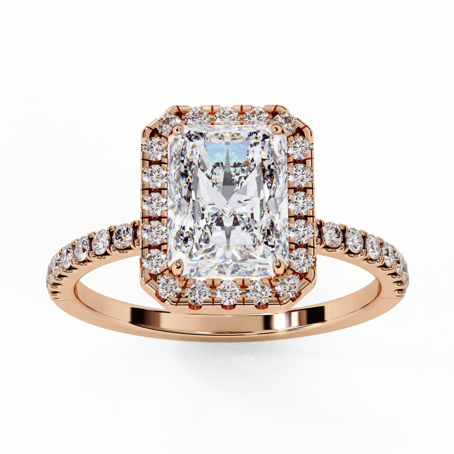 2.25 Carat Radiant Forever Solitaire Engagement Ring in Moissanite | House of Estara