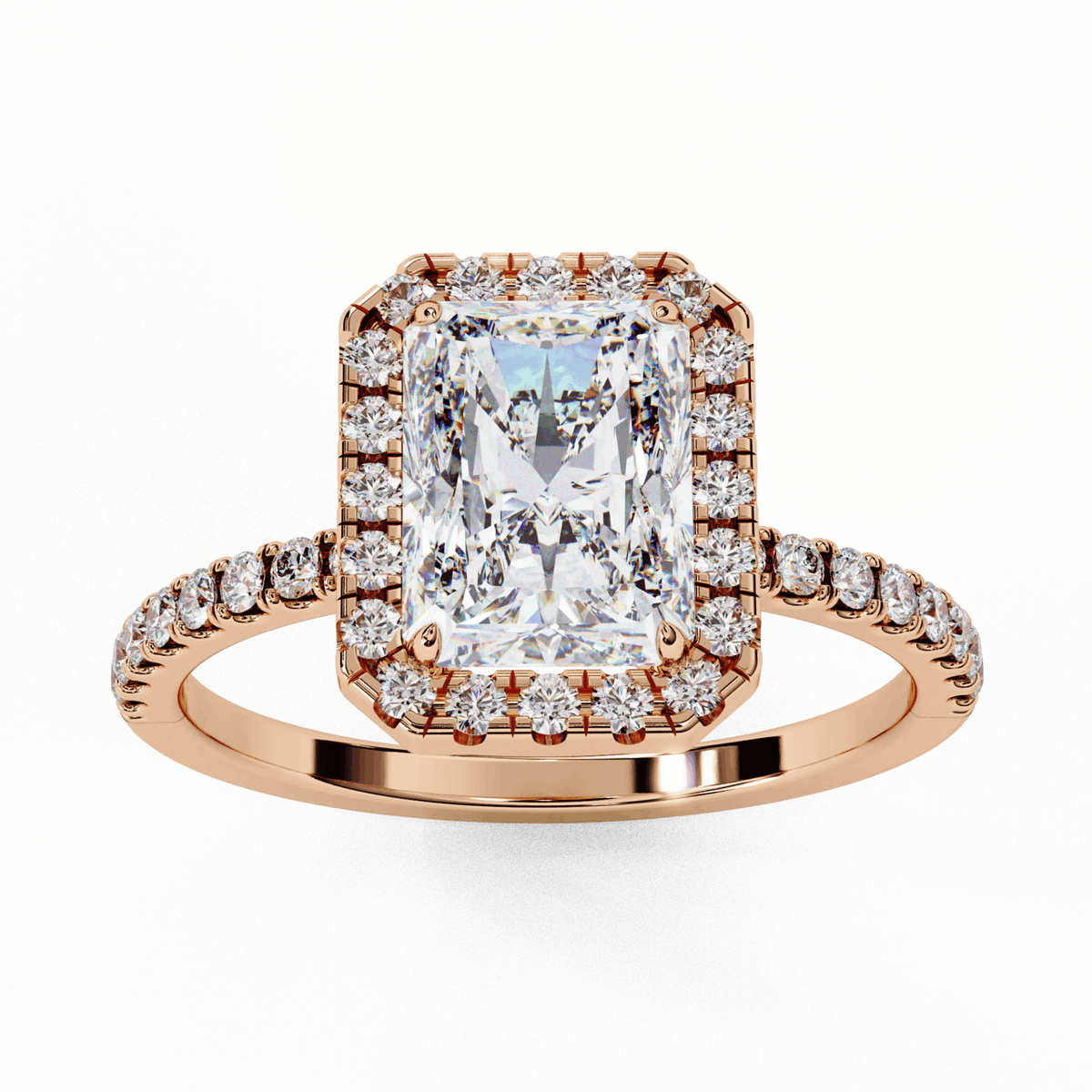 2.25 Carat Radiant Forever Solitaire Engagement Ring in Moissanite | House of Estara