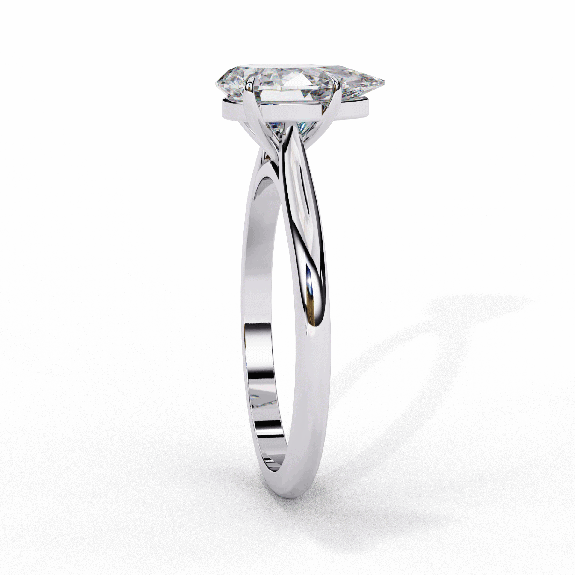 1 Carat Pear Classic Solitaire Ring in Moissanite | House of Estara