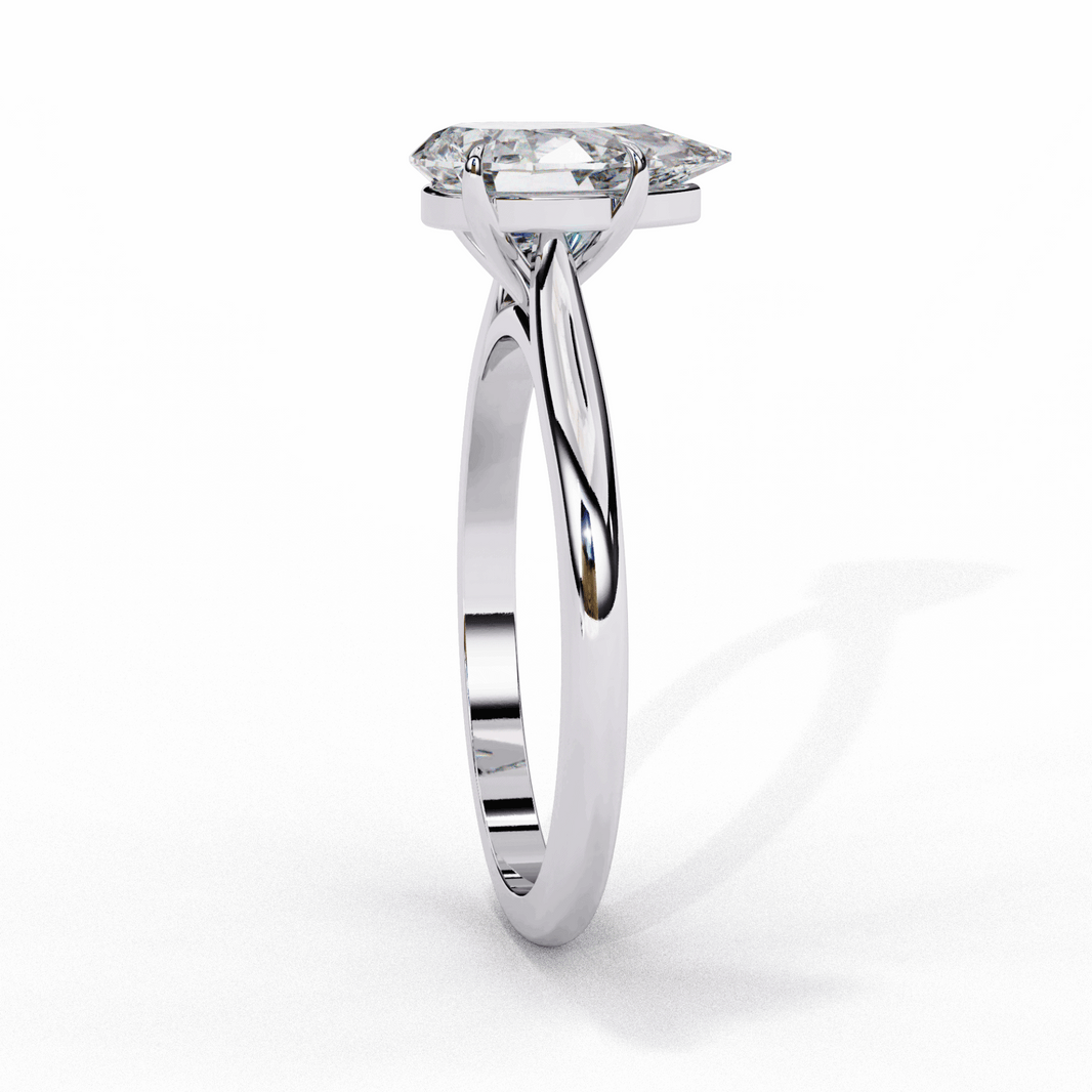 1 Carat Pear Classic Solitaire Ring in Moissanite | House of Estara
