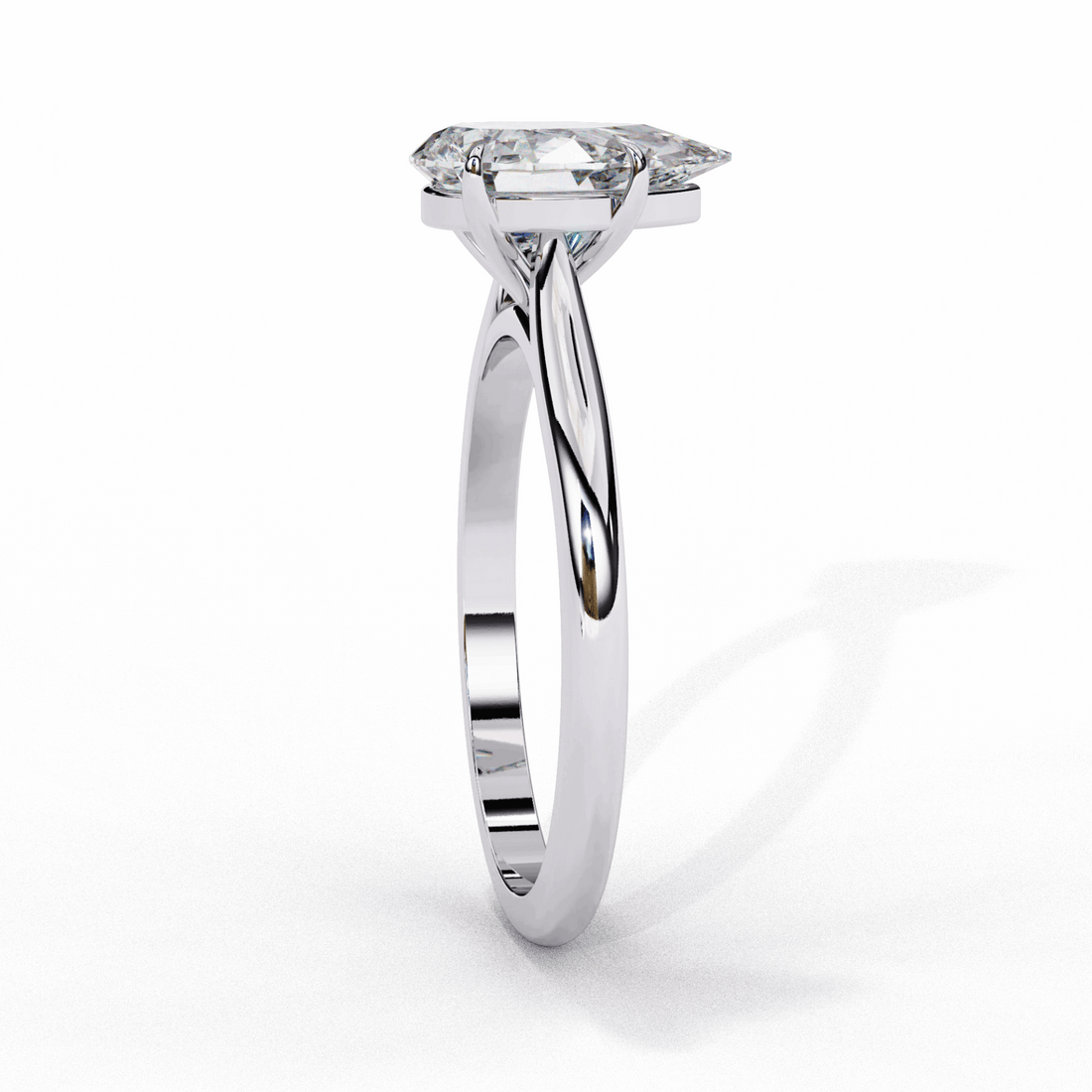 1 Carat Pear Classic Solitaire Ring in Moissanite | House of Estara