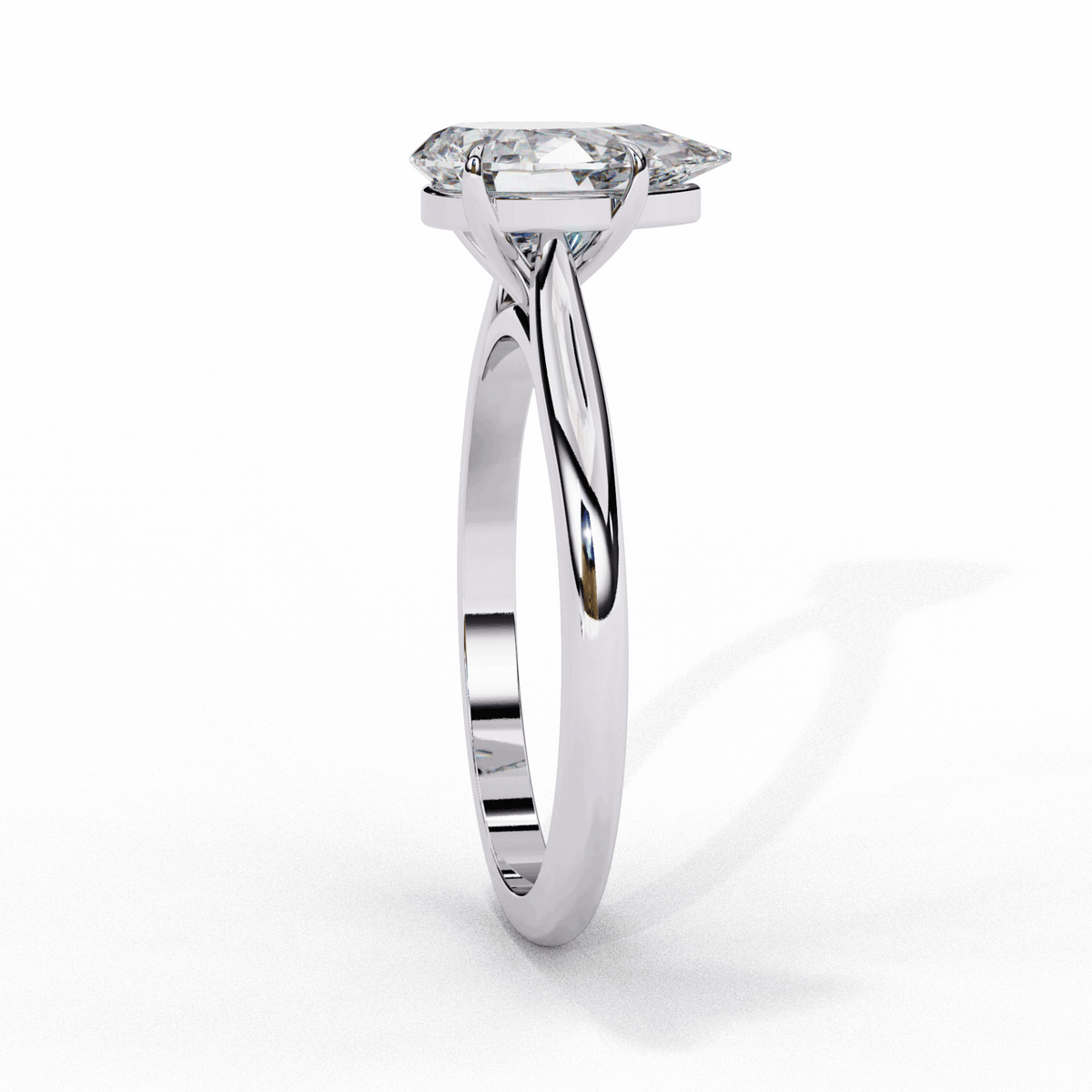 1 Carat Pear Classic Solitaire Ring in Moissanite | House of Estara