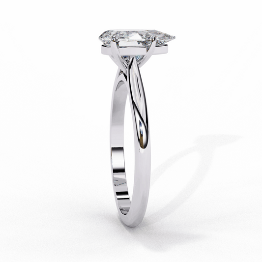 1 Carat Pear Classic Solitaire Ring in Moissanite | House of Estara