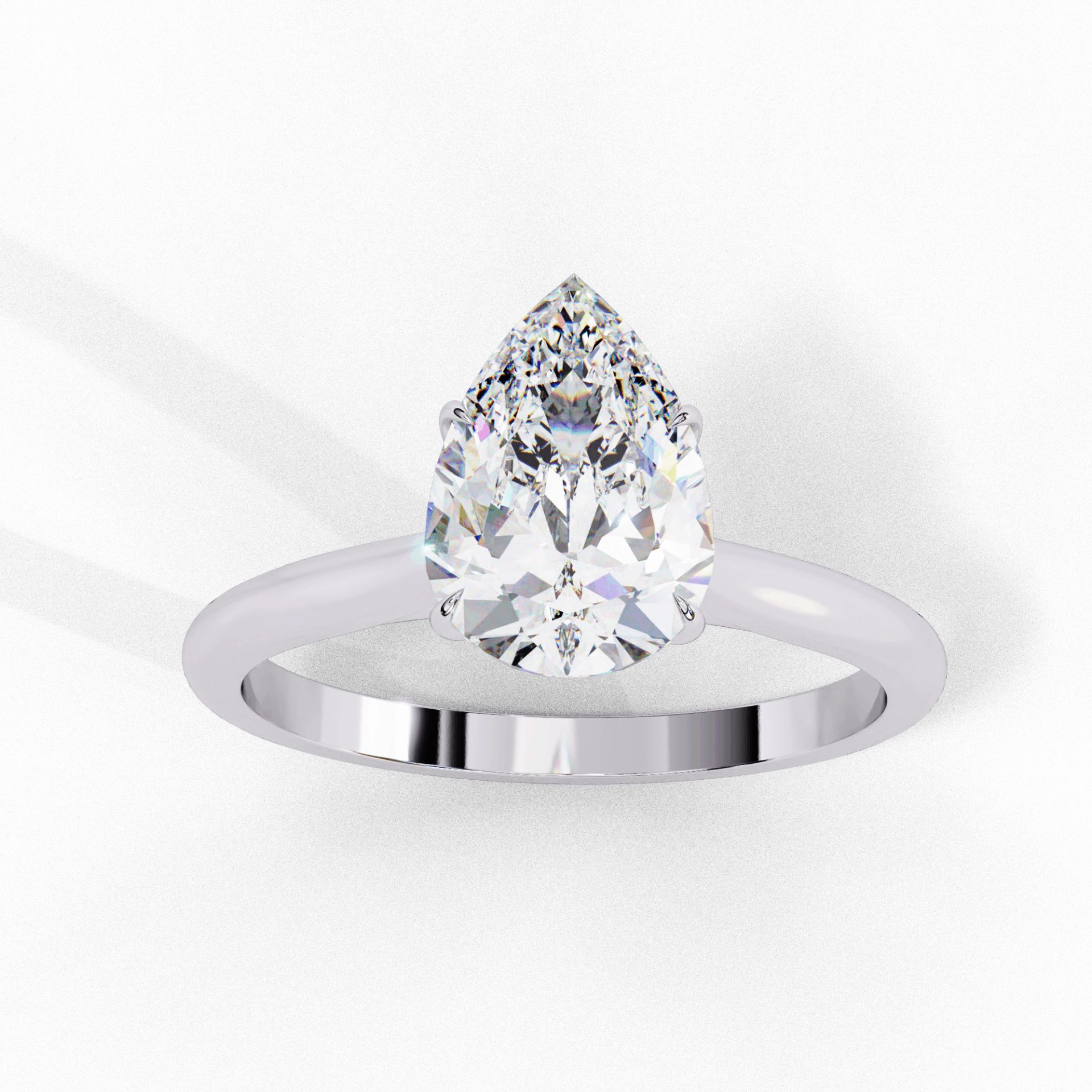 1 Carat Pear Classic Solitaire Ring in Moissanite | House of Estara
