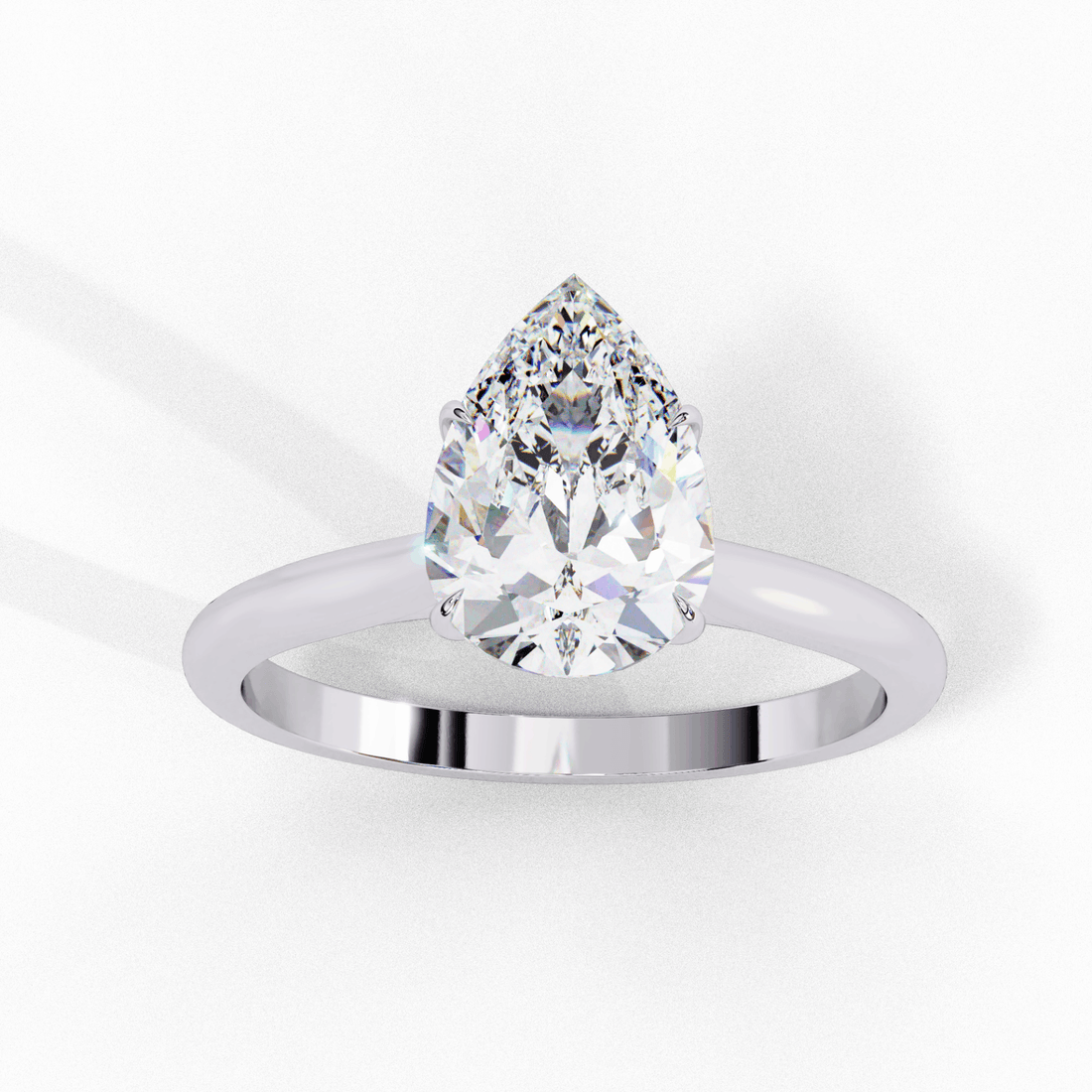 1 Carat Pear Classic Solitaire Ring in Moissanite | House of Estara
