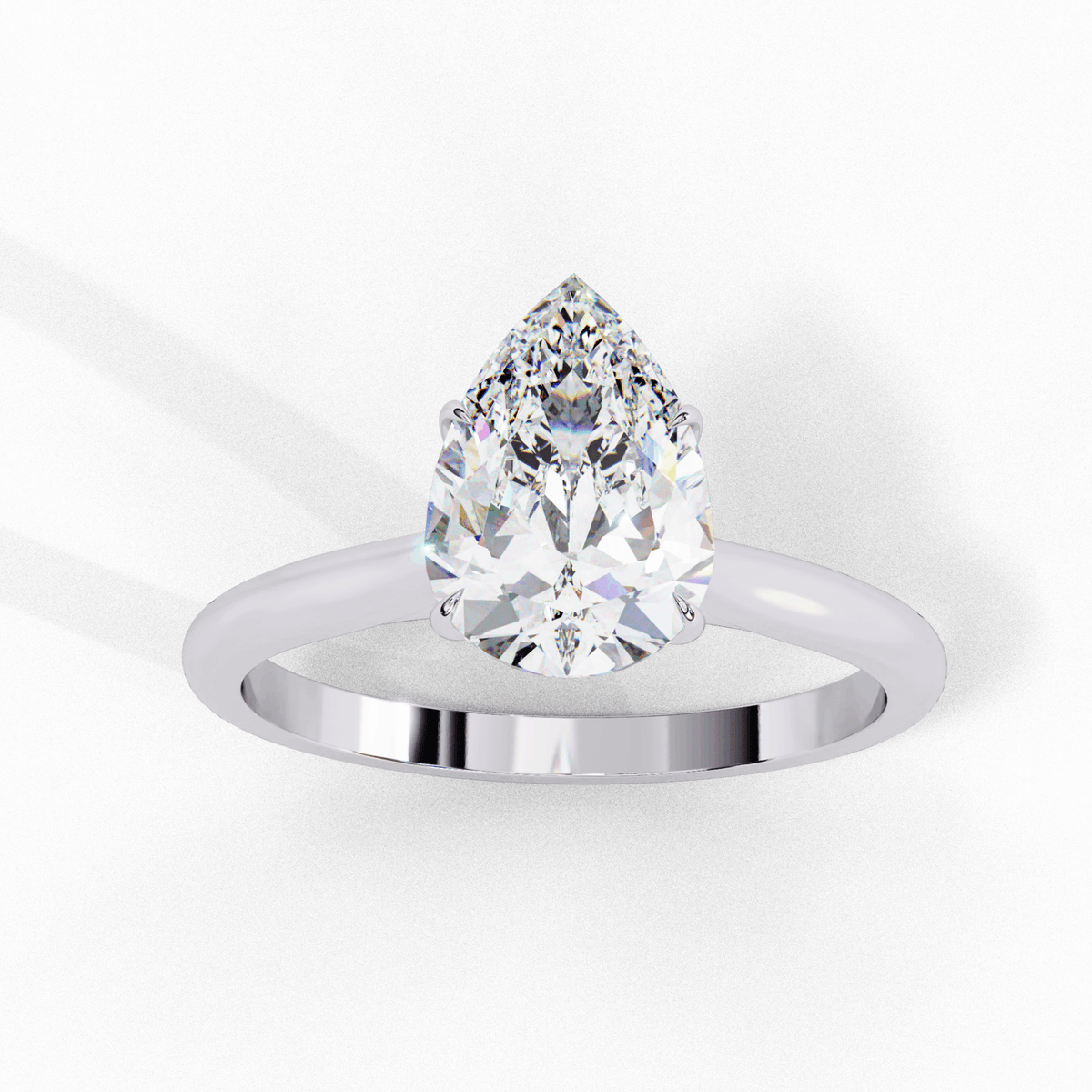 1 Carat Pear Classic Solitaire Ring in Moissanite | House of Estara