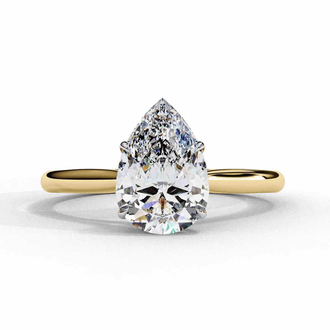 1 Carat Pear Classic Solitaire Ring in Moissanite | House of Estara