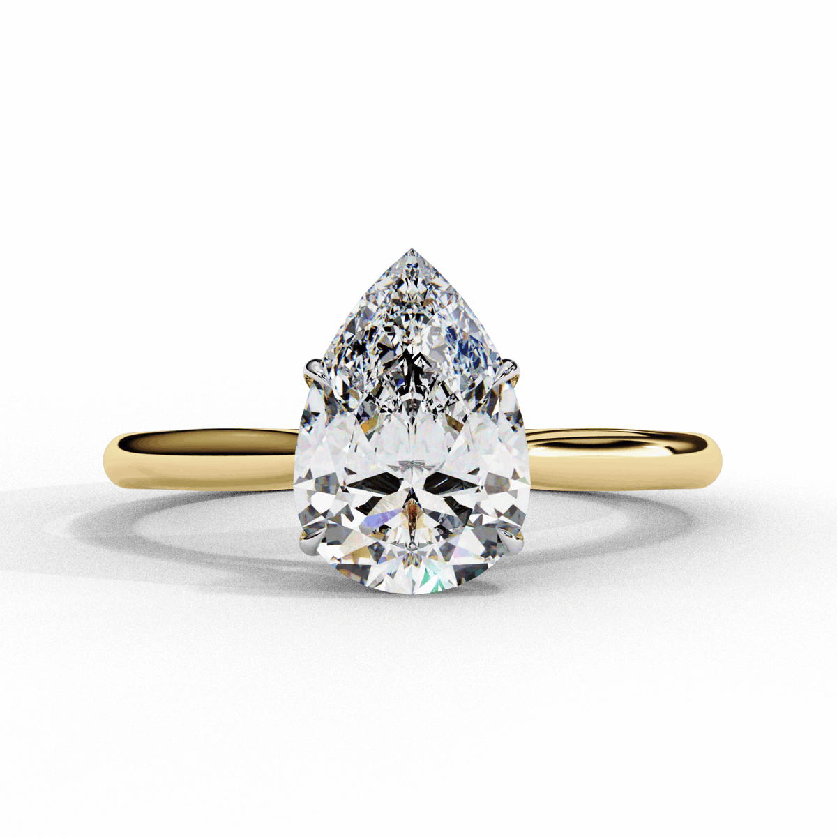1 Carat Pear Classic Solitaire Ring in Moissanite | House of Estara
