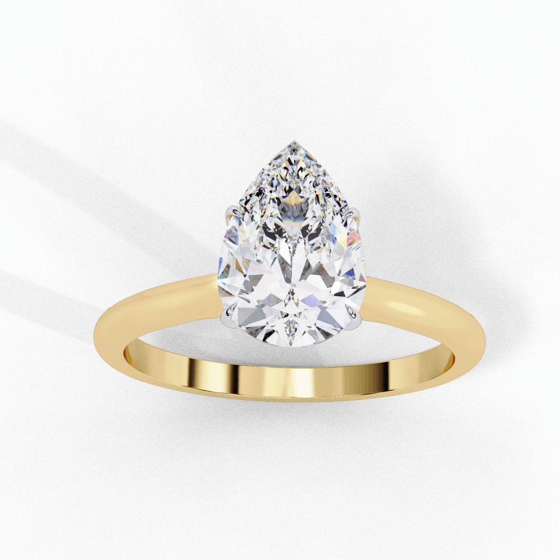 1 Carat Pear Classic Solitaire Ring in Moissanite | House of Estara