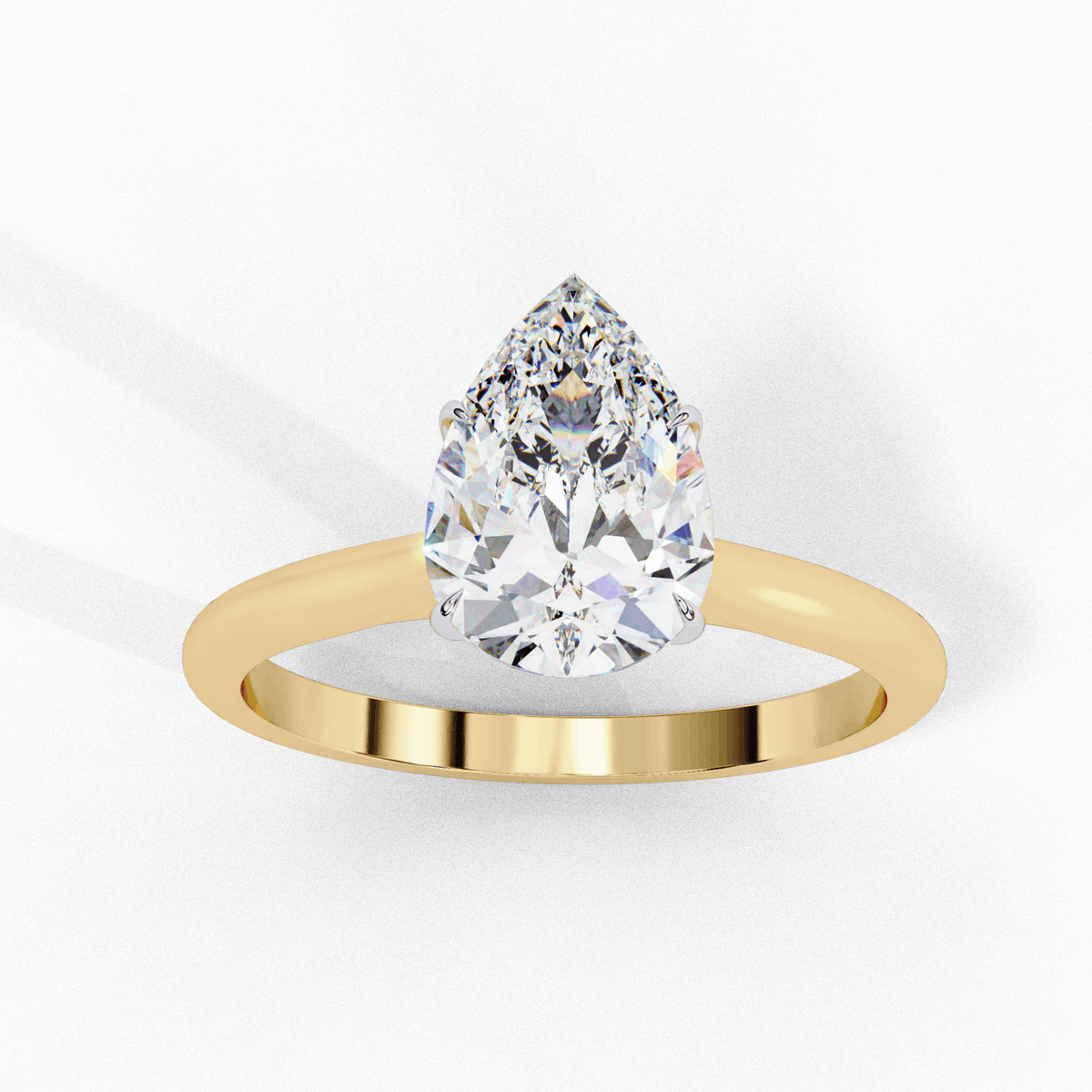 1 Carat Pear Classic Solitaire Ring in Moissanite | House of Estara