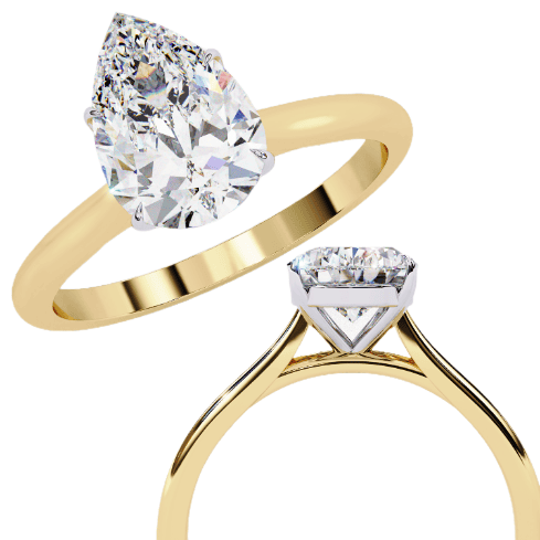 1 Carat Pear Classic Solitaire Ring in Moissanite | House of Estara