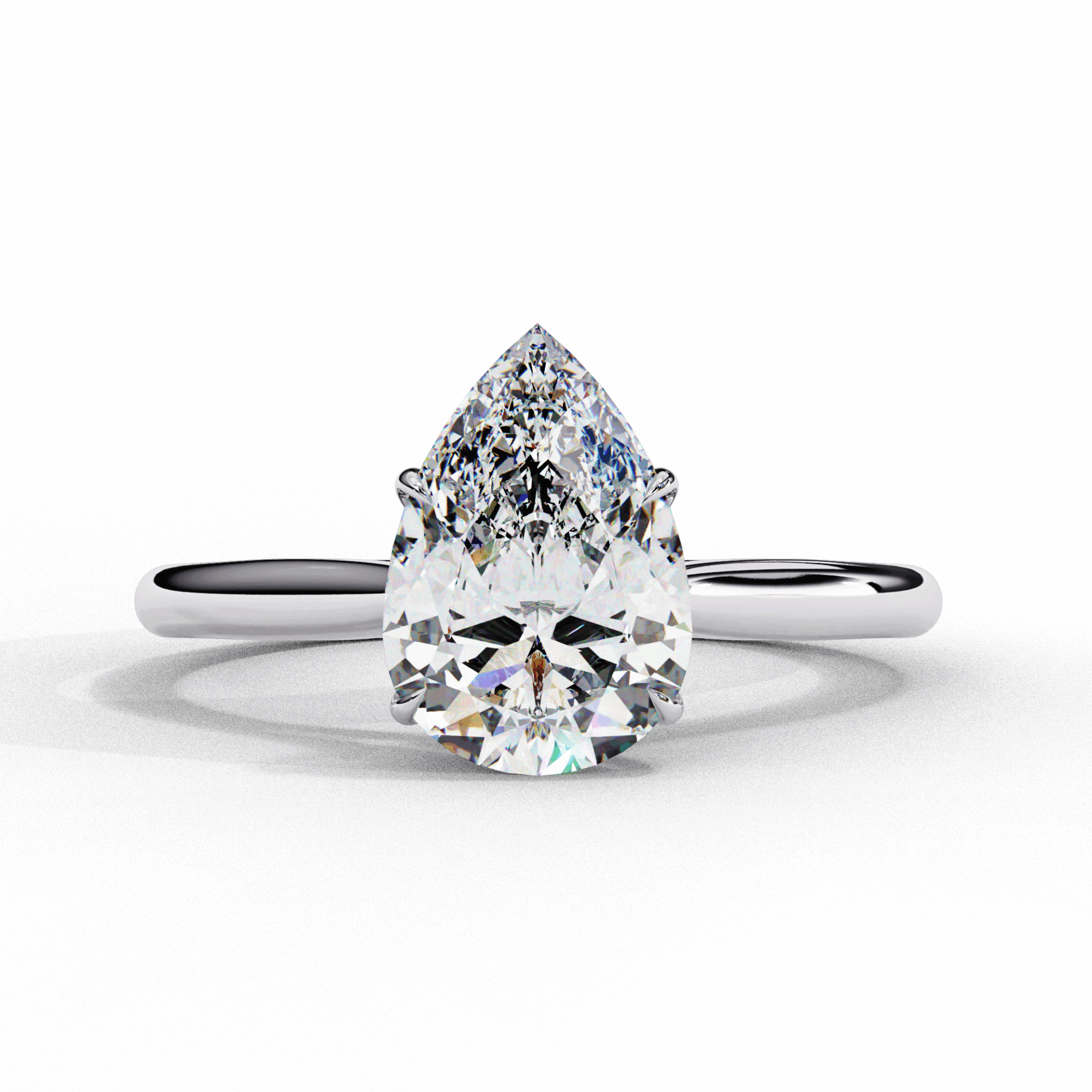 1 Carat Pear Classic Solitaire Ring in Moissanite | House of Estara