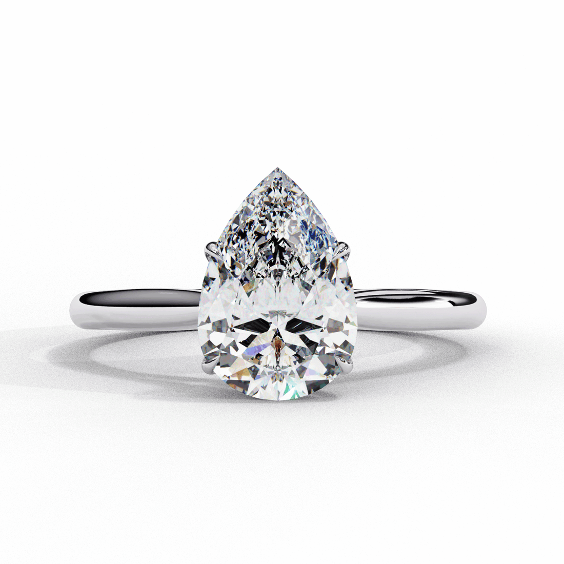 1 Carat Pear Classic Solitaire Ring in Moissanite | House of Estara