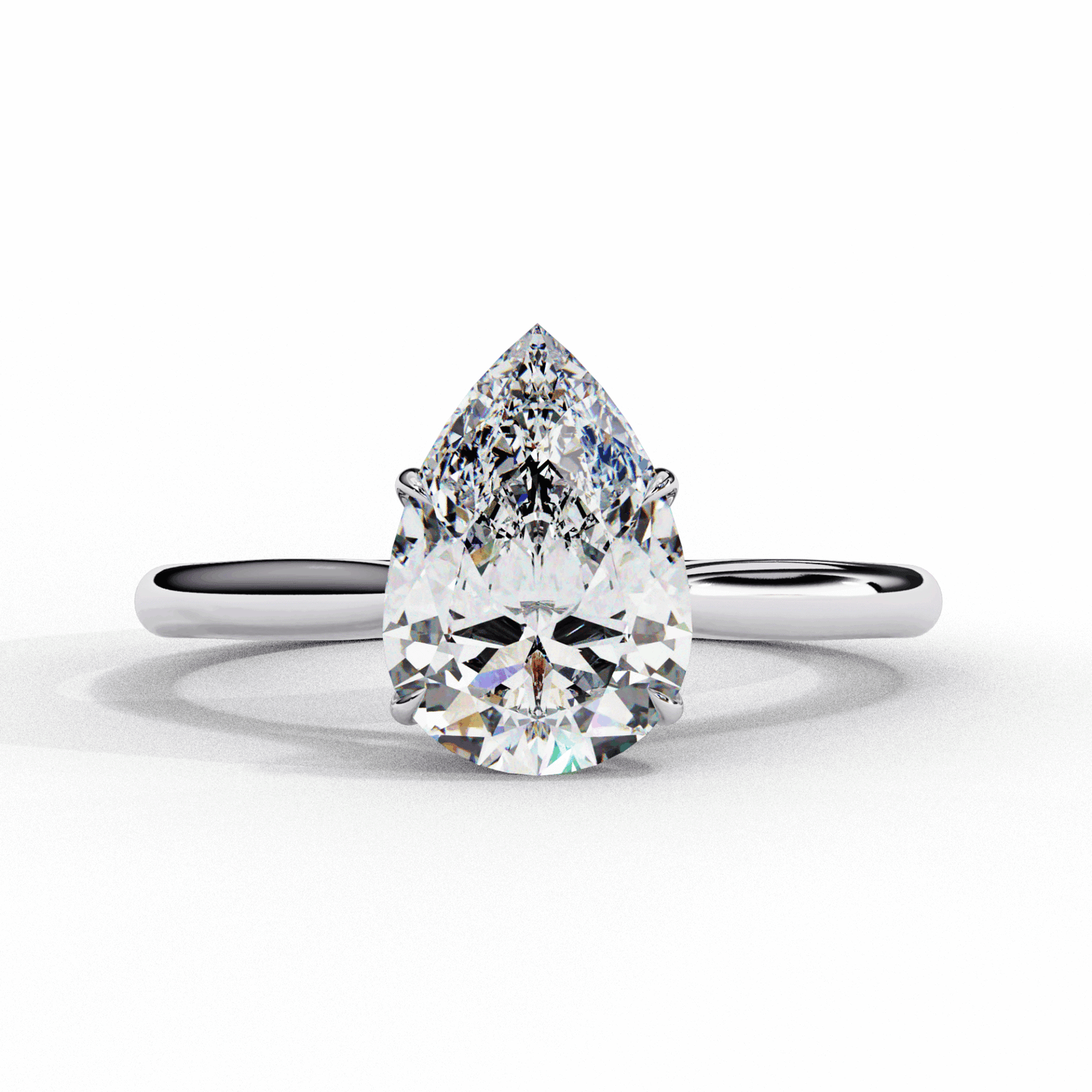 1 Carat Pear Classic Solitaire Ring in Moissanite | House of Estara