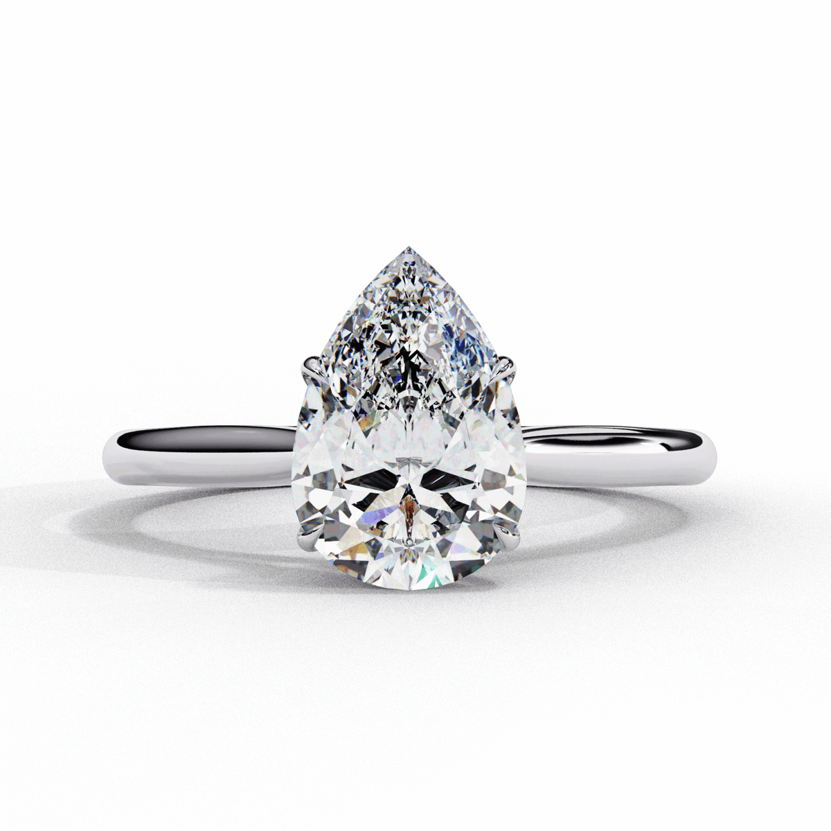1 Carat Pear Classic Solitaire Ring in Moissanite | House of Estara
