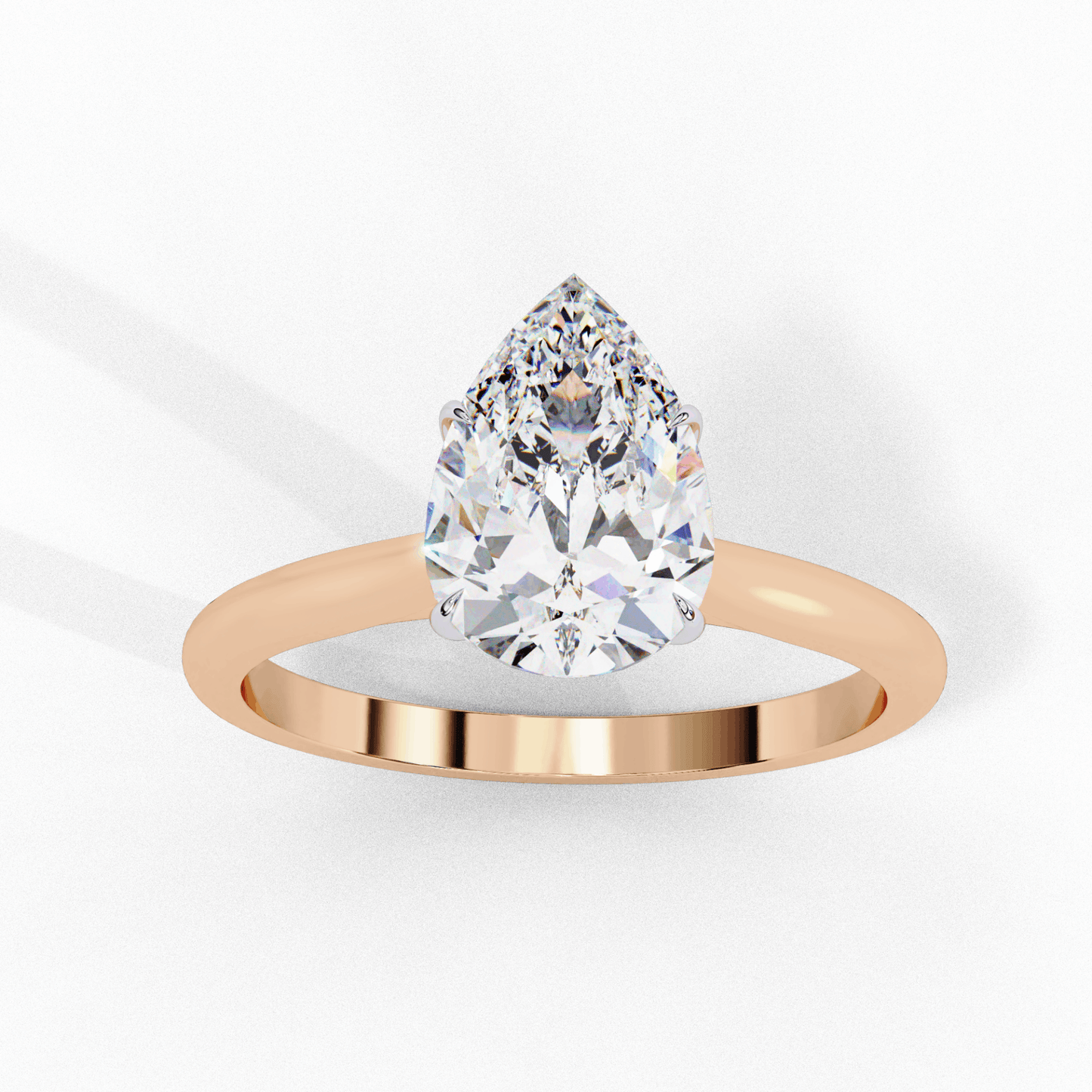1 Carat Pear Classic Solitaire Ring in Moissanite | House of Estara