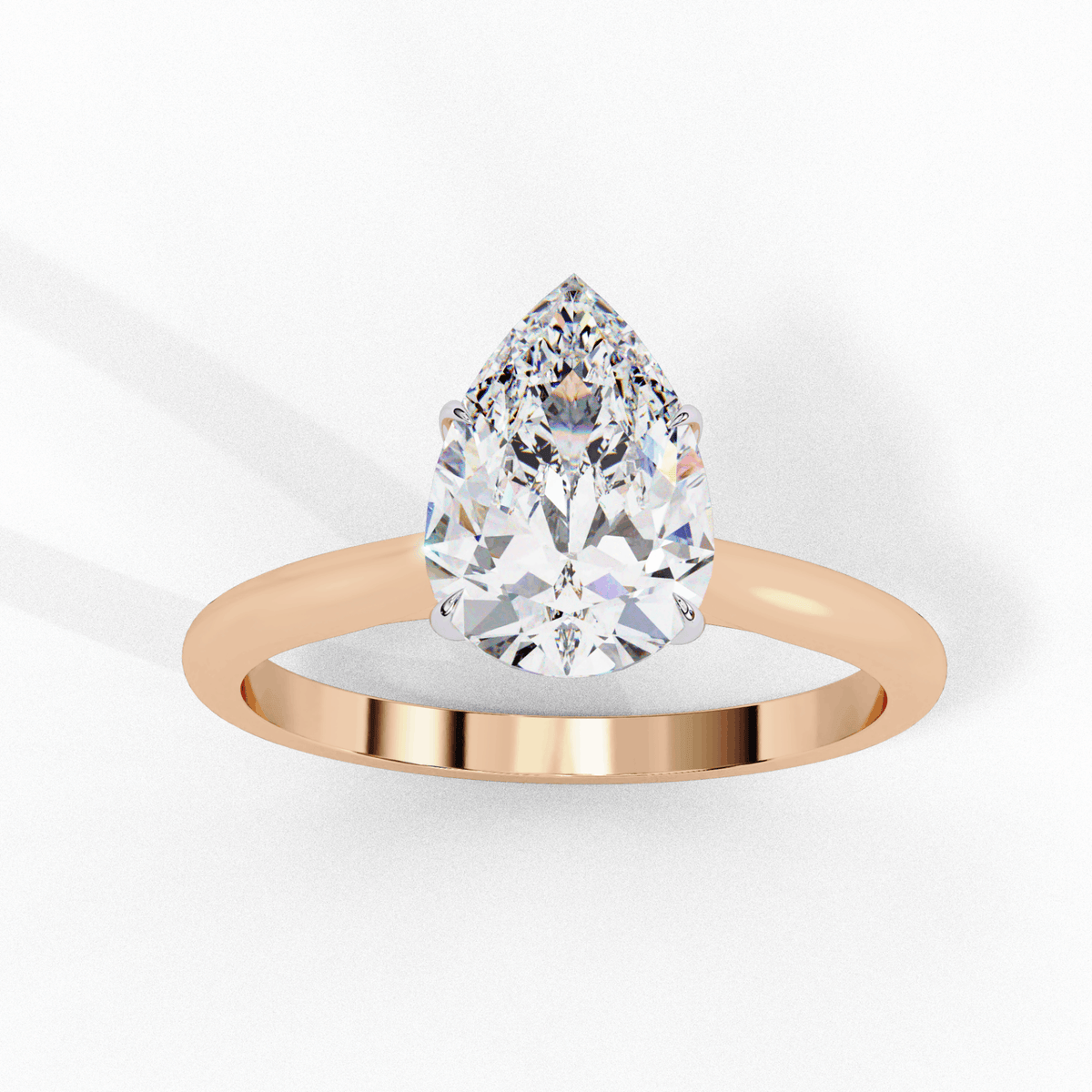 1 Carat Pear Classic Solitaire Ring in Moissanite | House of Estara