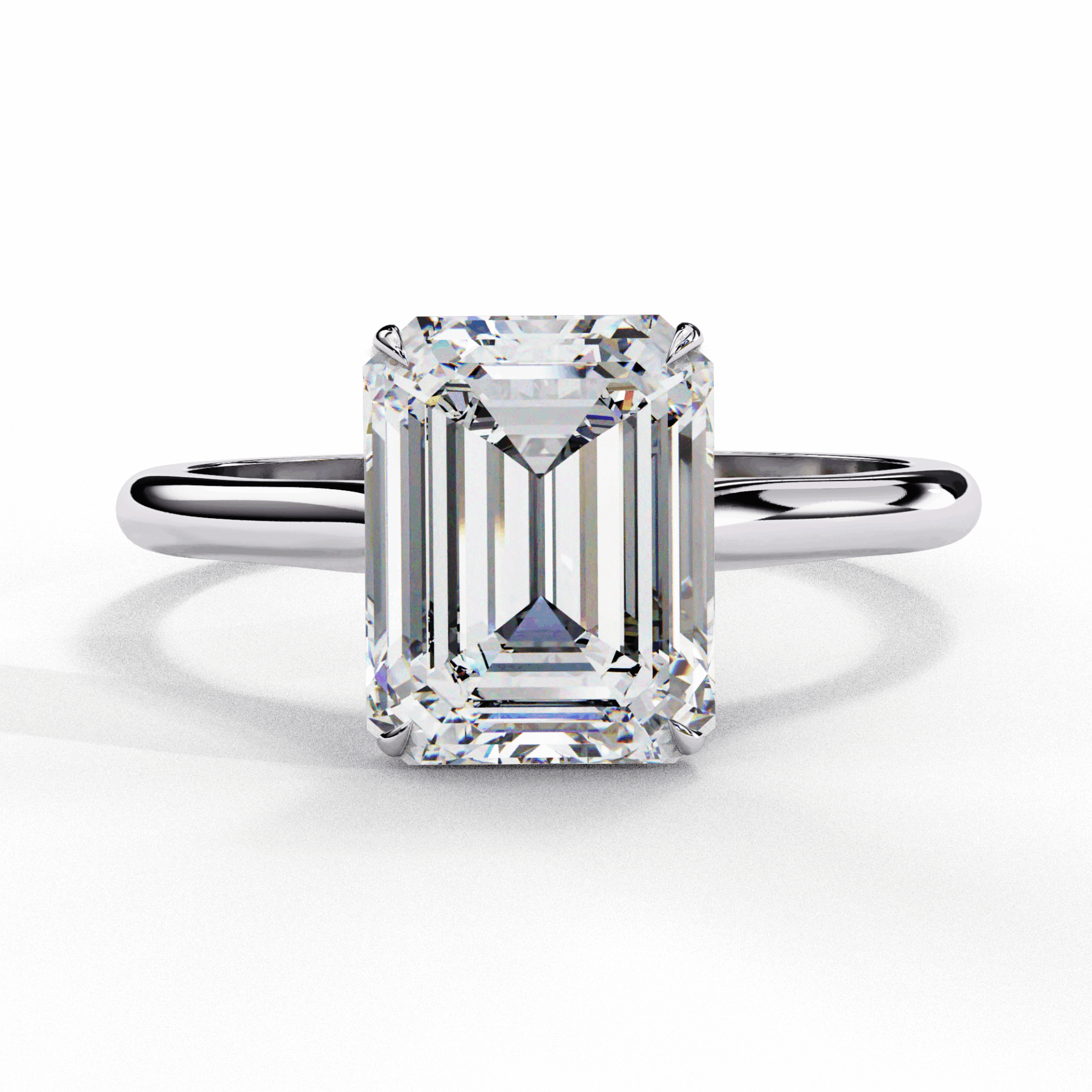 2.5 Carat Emerald Classic Solitaire Ring in Moissanite | House of Estara