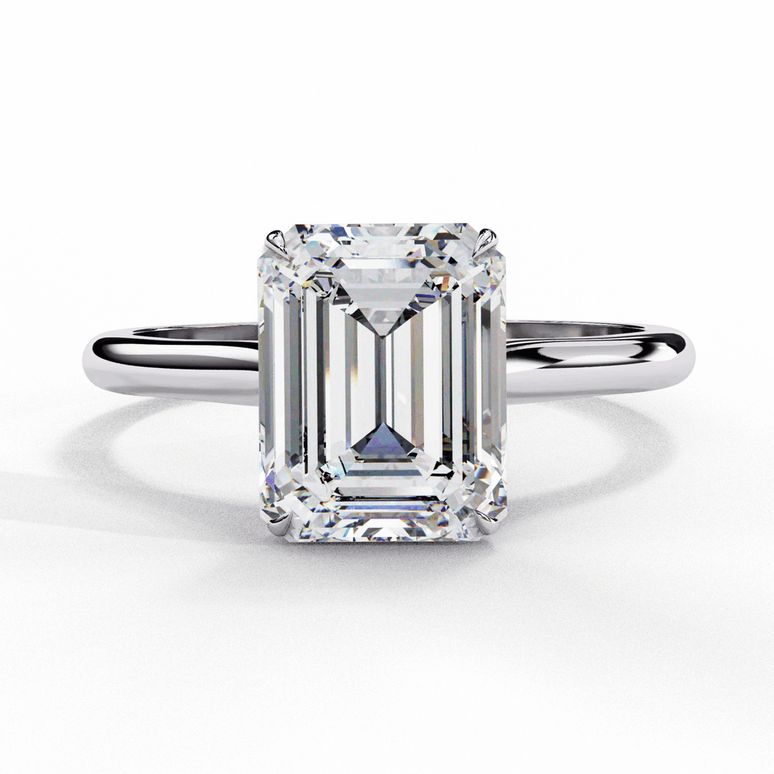 2.5 Carat Emerald Classic Solitaire Ring in Moissanite | House of Estara