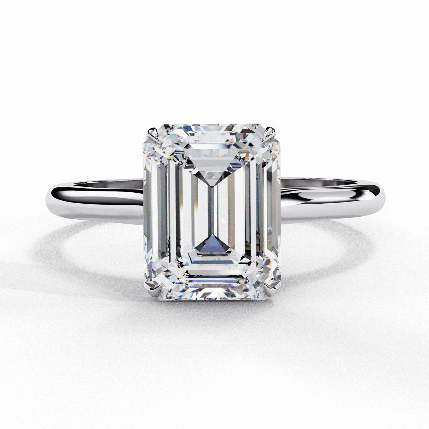 2.5 Carat Emerald Classic Solitaire Ring in Moissanite | House of Estara