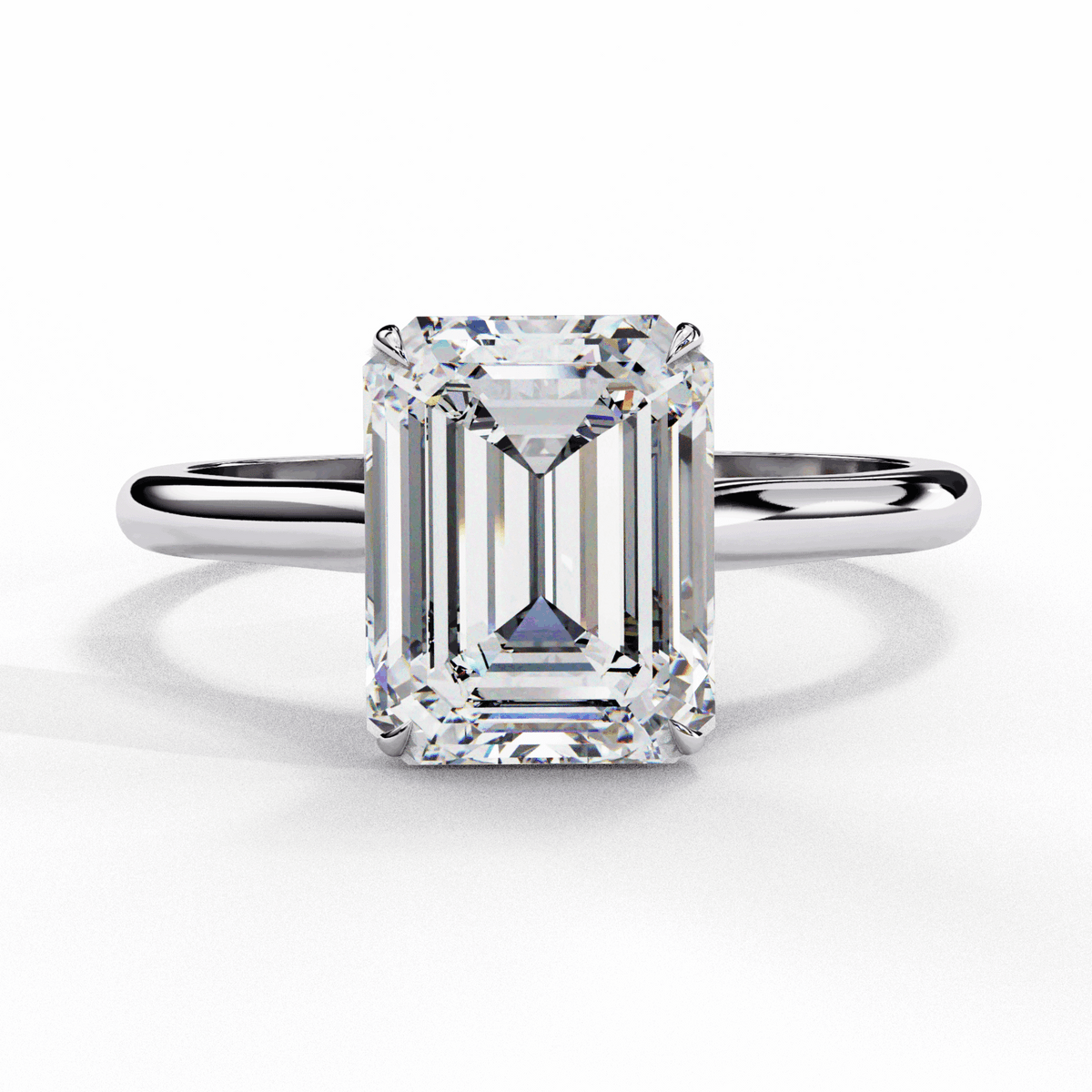 2.5 Carat Emerald Classic Solitaire Ring in Moissanite | House of Estara