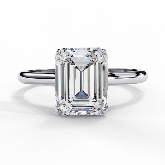 2.5 Carat Emerald Classic Solitaire Ring in Moissanite | House of Estara
