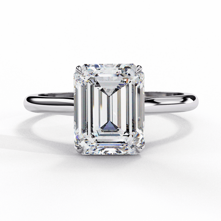 2.5 Carat Emerald Classic Solitaire Ring in Moissanite | House of Estara