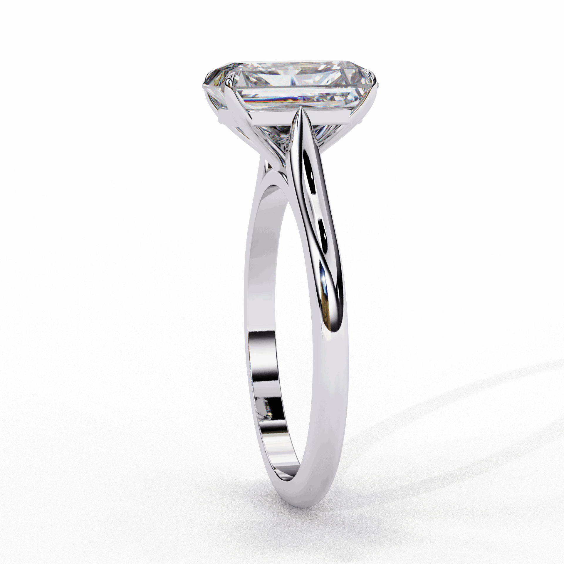 2.5 Carat Emerald Classic Solitaire Ring in Moissanite | House of Estara