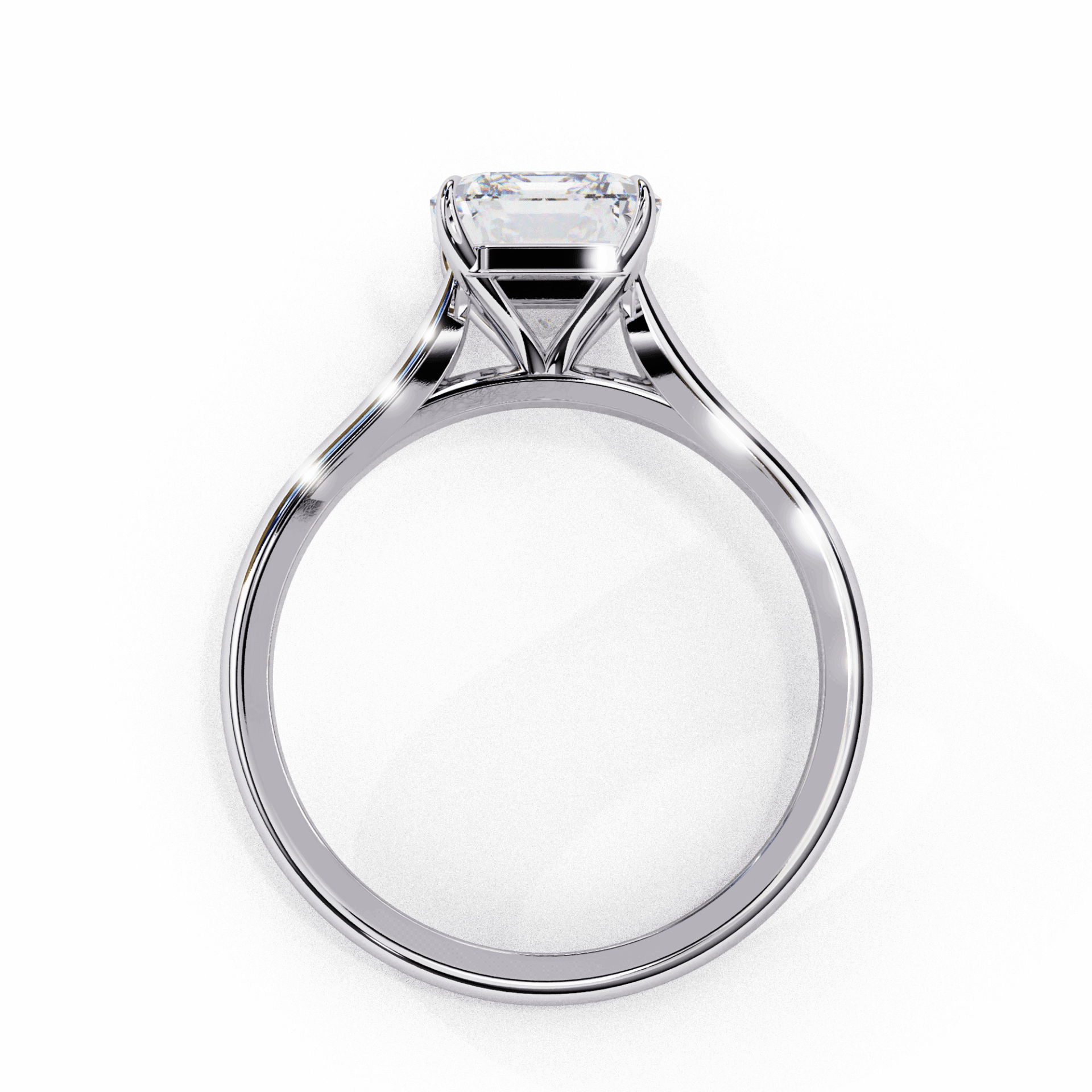 2.5 Carat Emerald Classic Solitaire Ring in Moissanite | House of Estara