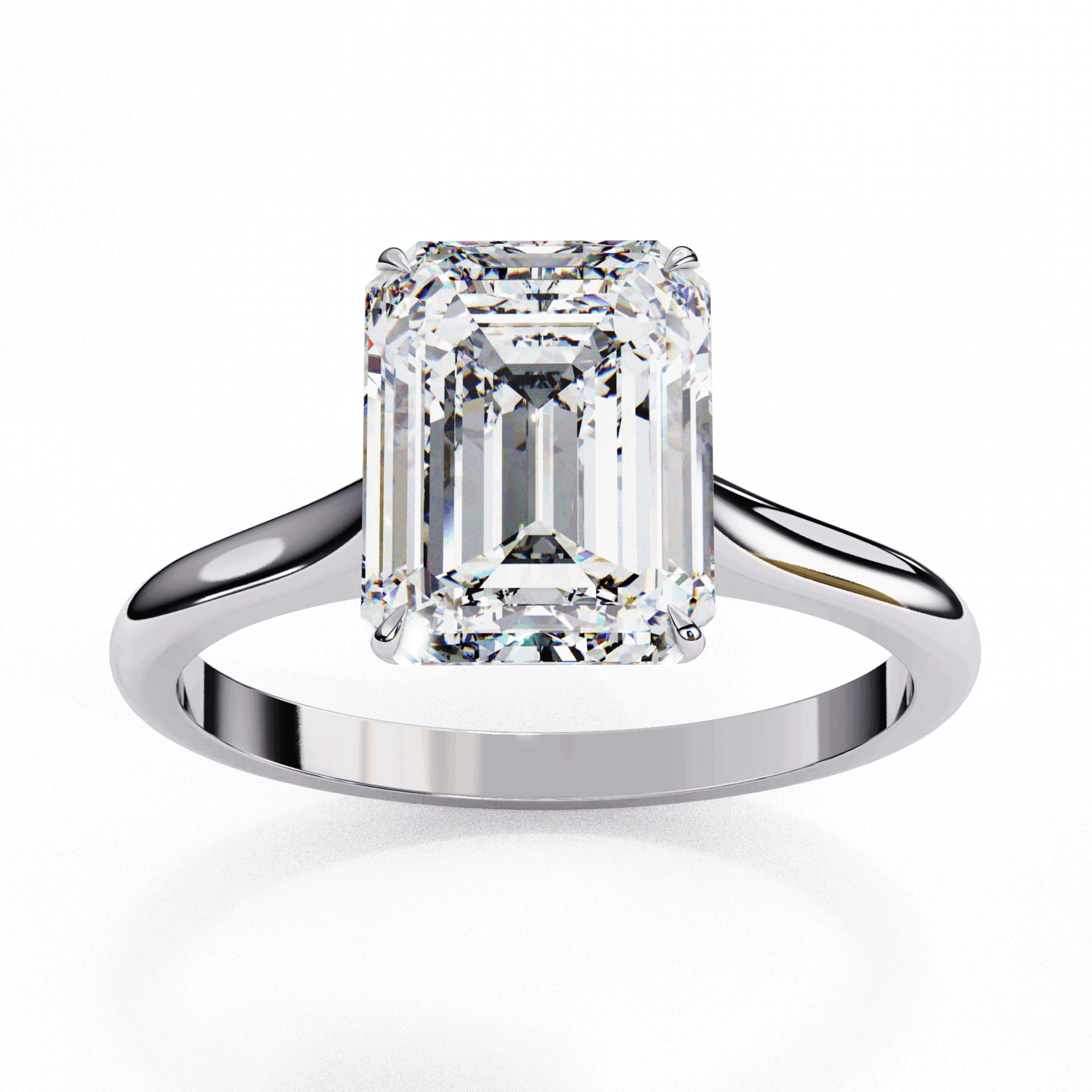 2.5 Carat Emerald Classic Solitaire Ring in Moissanite | House of Estara